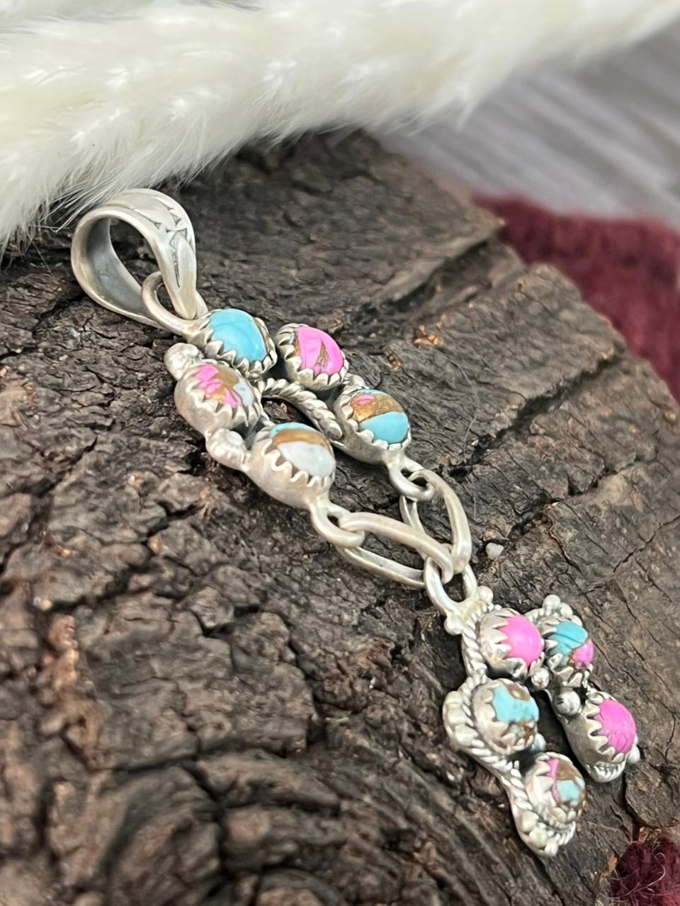 Handmade Sterling Silver Cotton Candy Pendant "Signed Nizhoni"