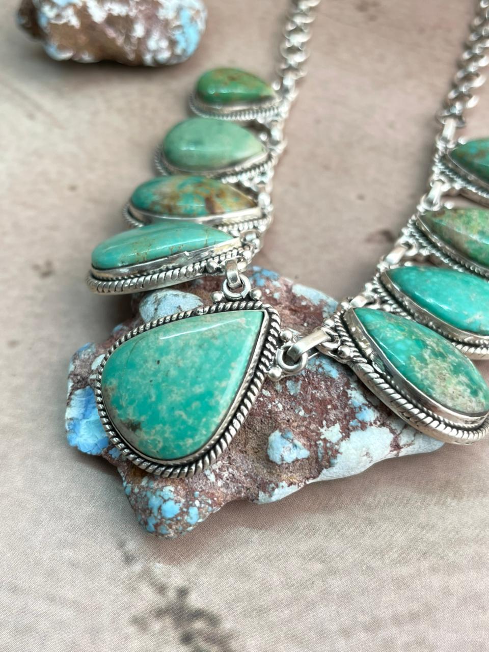 Handmade Sterling Silver Mantis Turquoise Necklace Signed Nizhoni