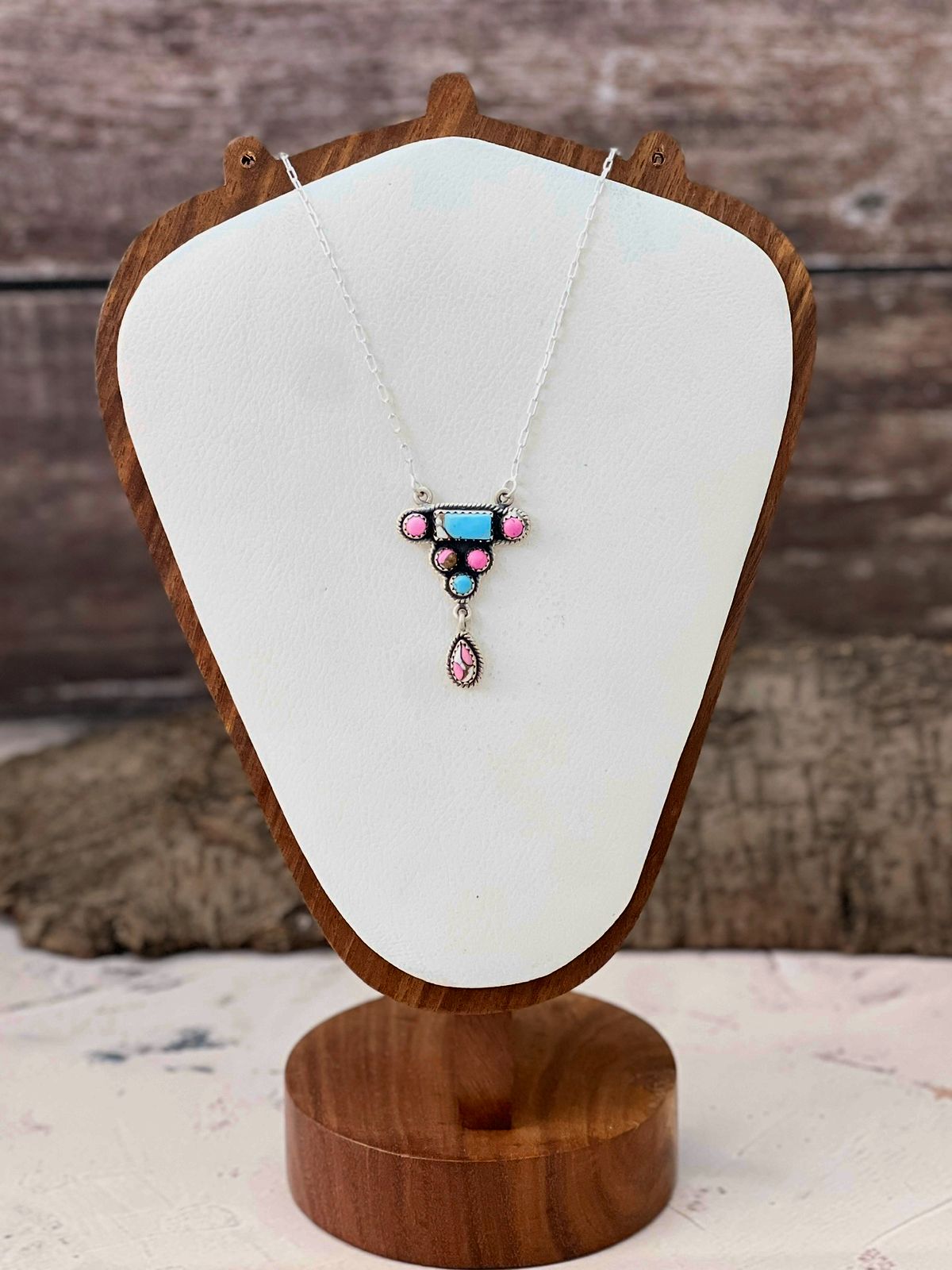 Handmade Sterling Silver Cotton Candy Necklace "Signed Nizhoni"