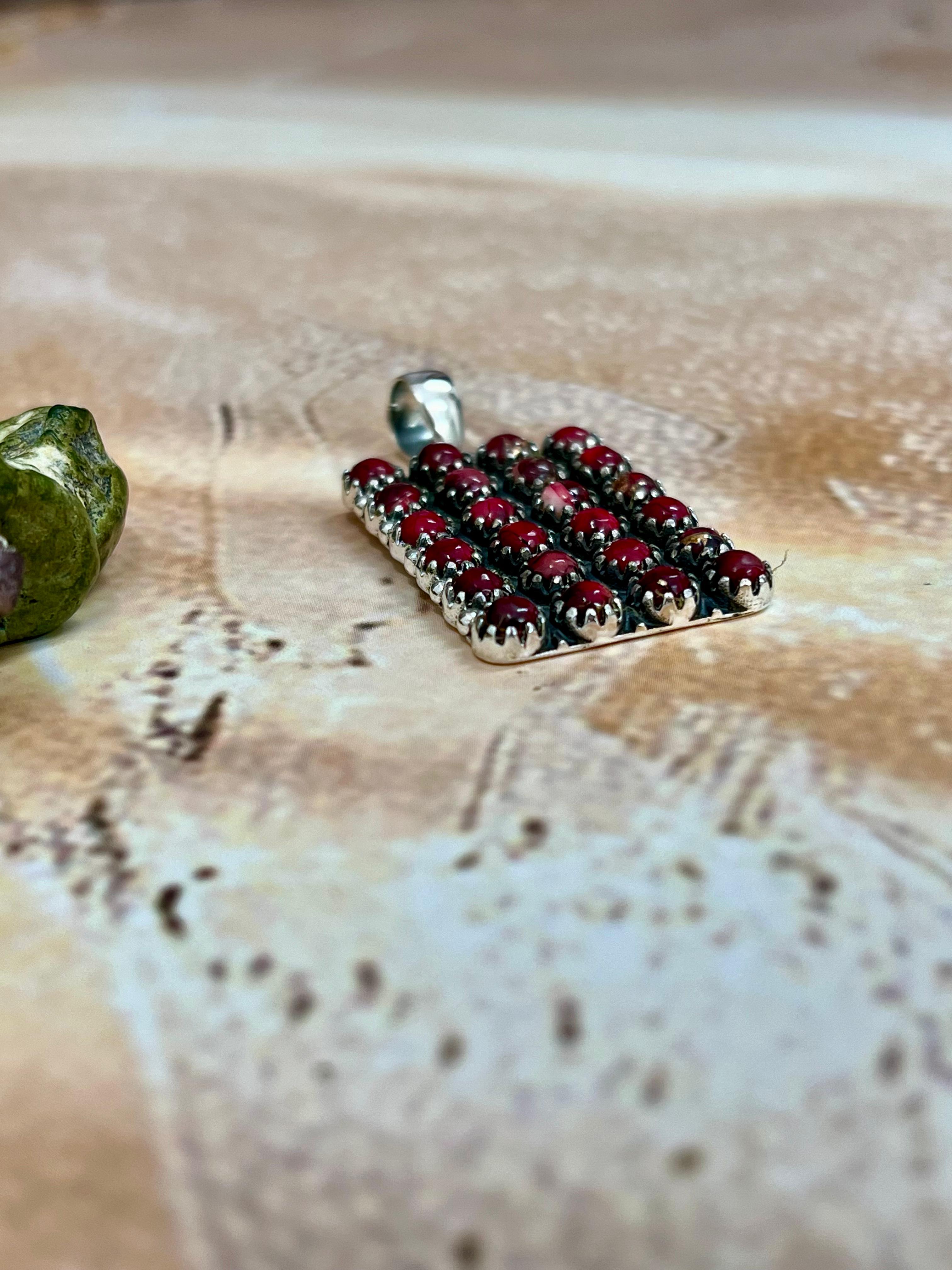 Handmade Sterling Silver Dahlia Rose Pendant with Signed Nizhoni