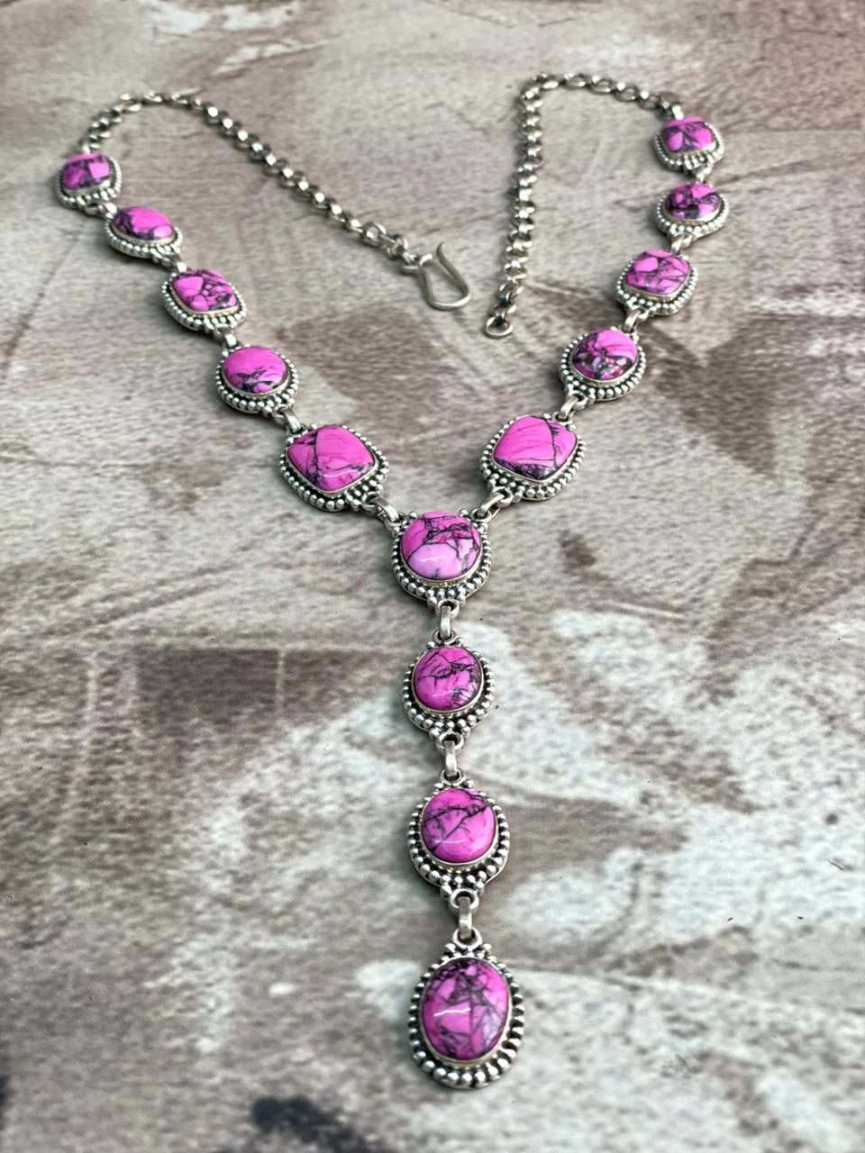 Handmade Sterling Silver Cherry Blossom Necklace "Signed Nizhoni"