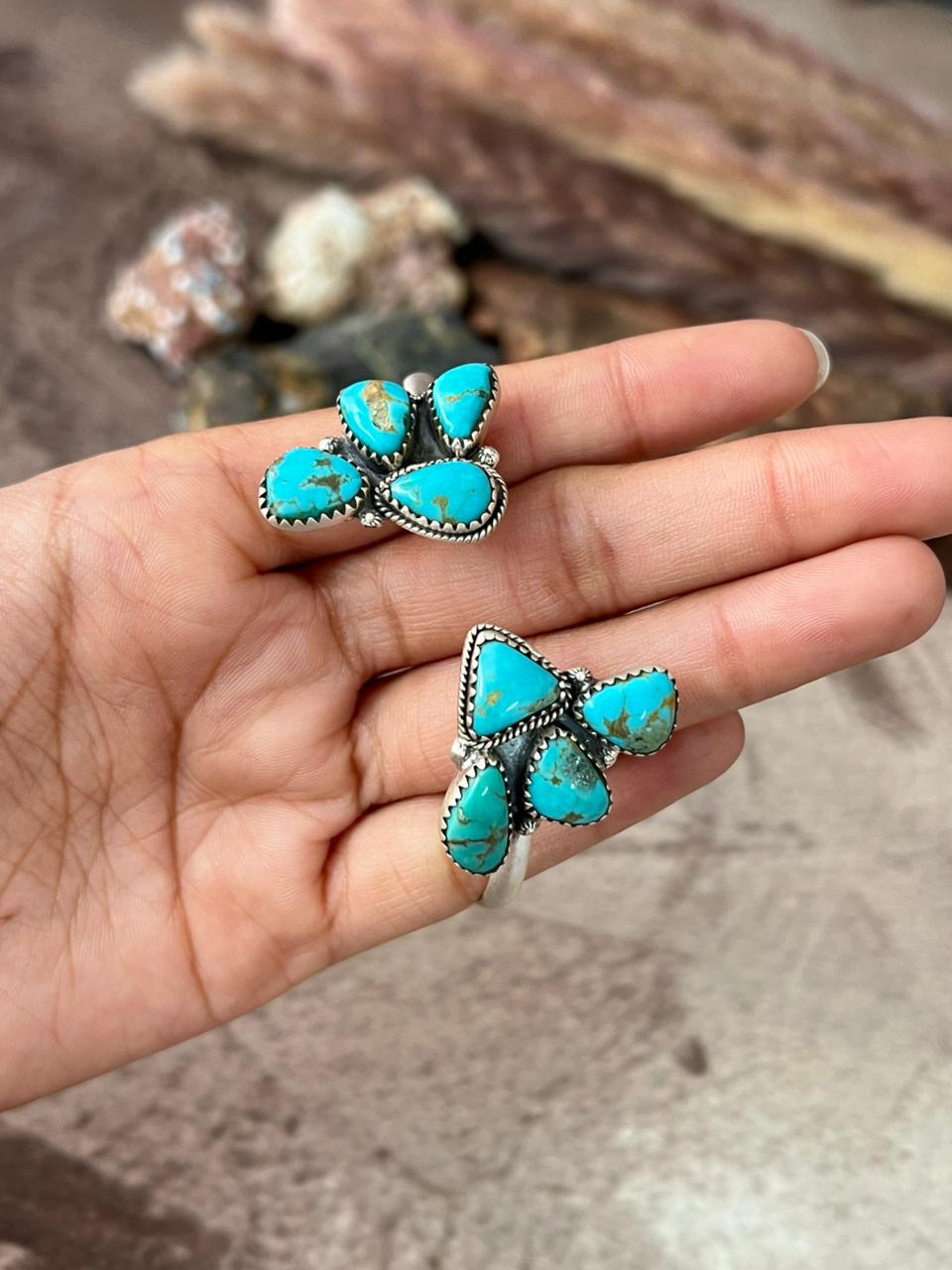 Handmade Sterling Silver Santa Maria Turquoise Bracelet "Signed Nizhoni"