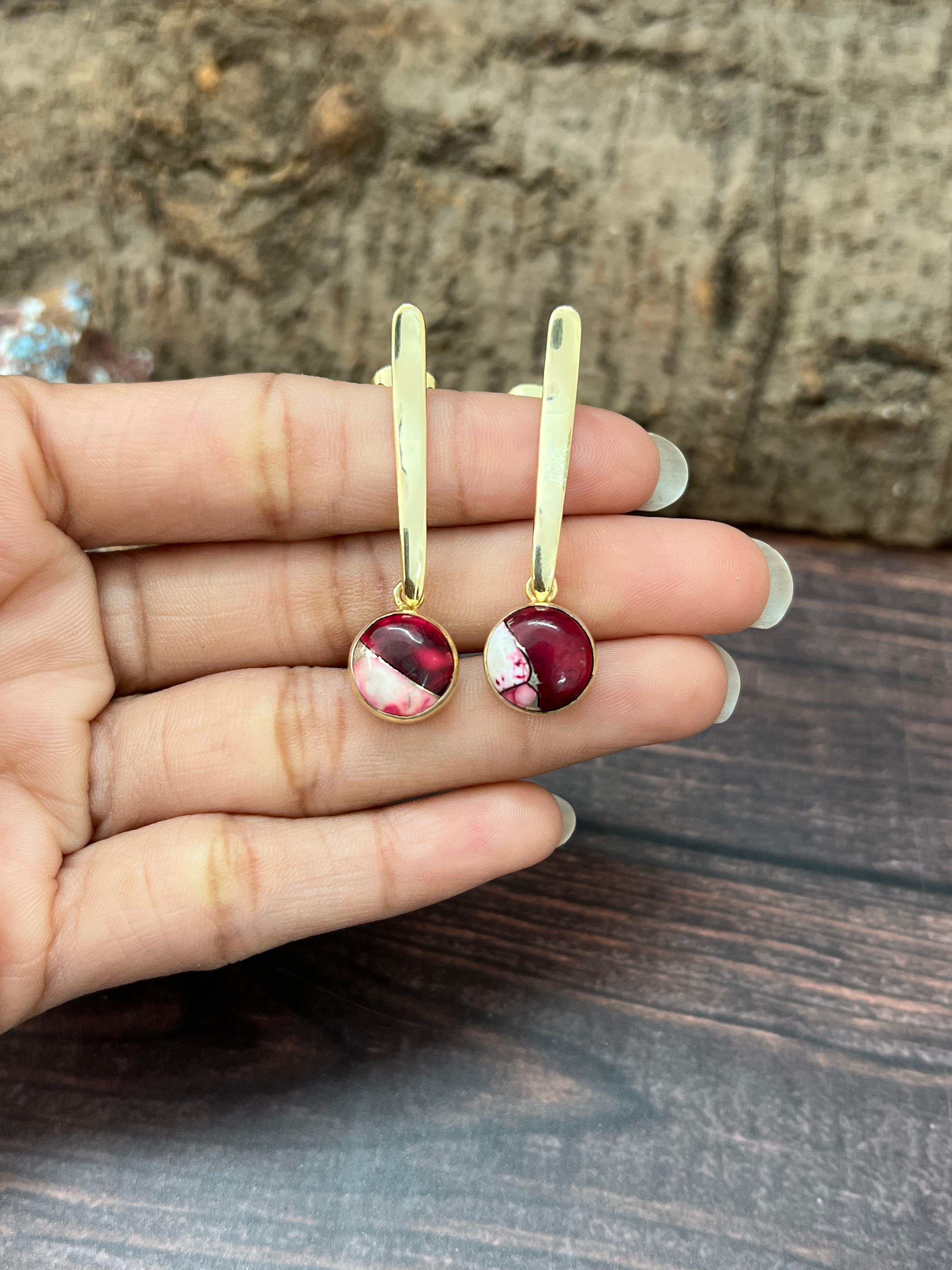 “The Golden Collection” Handmade Natural Dahlia Rose Post Dangle Earrings