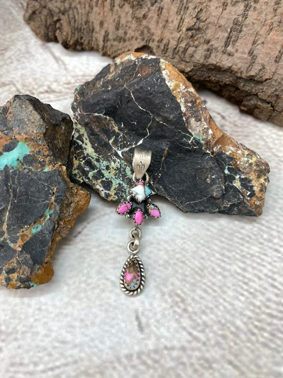 Handmade Sterling Silver Cotton Candy Pendant "Signed Nizhoni"