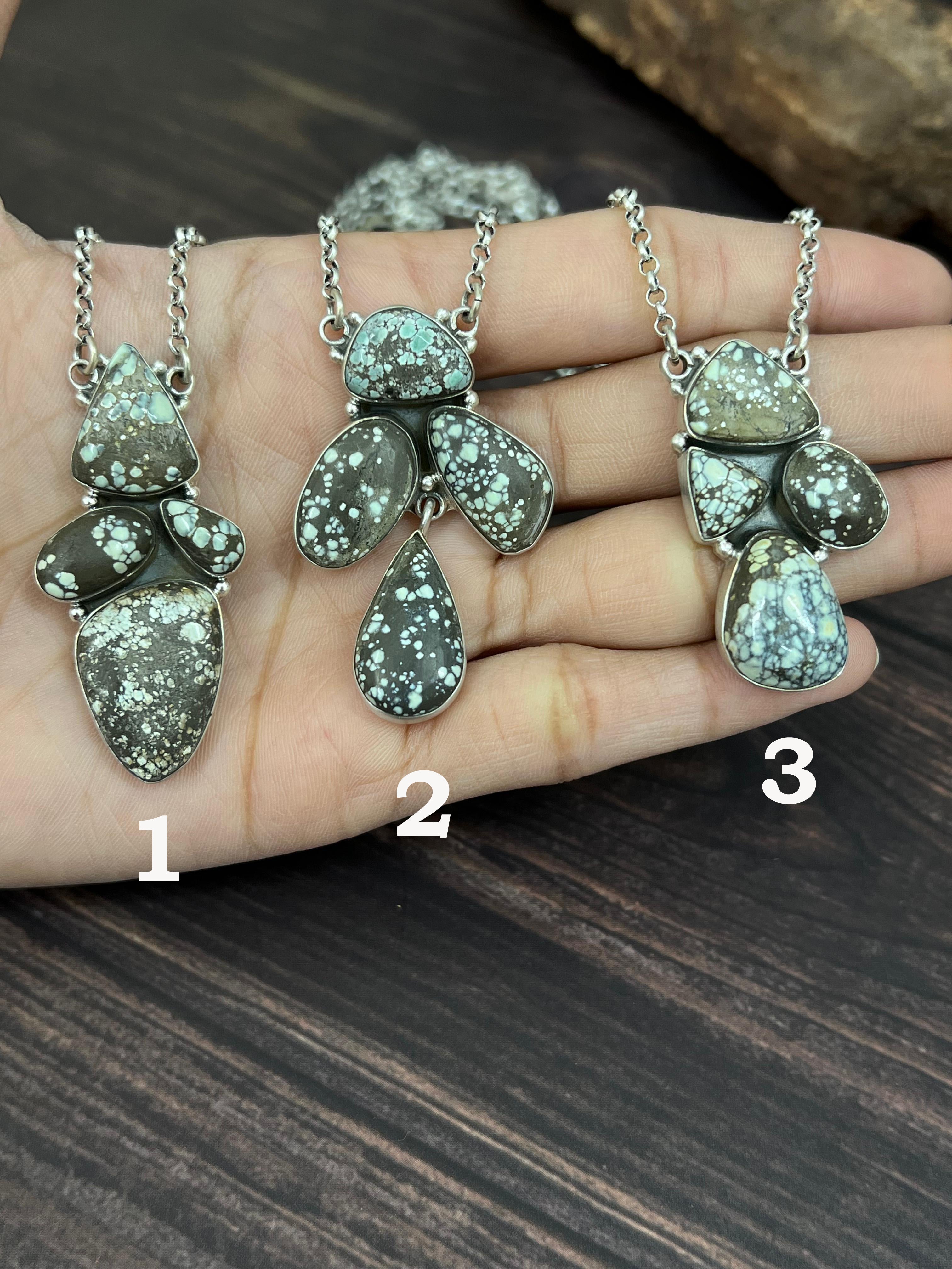 Handmade Sterling Silver Starfox Variscite Necklace Signed Nizhoni