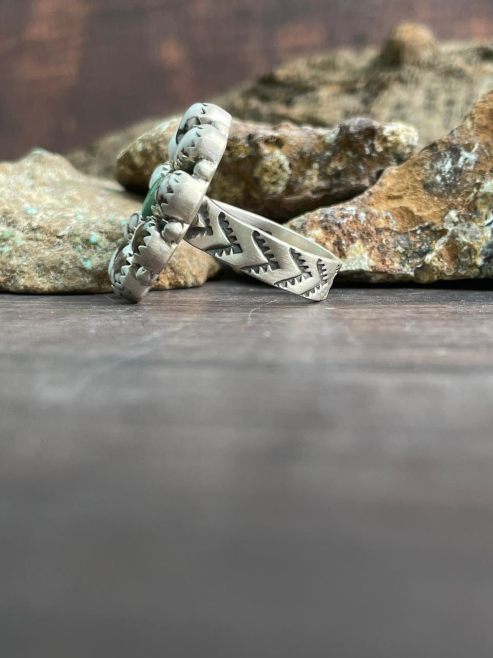 Handmade Sterling Silver Kingman with Wildhorse Magnesite Adjustable Ring "Signed Nizhoni"