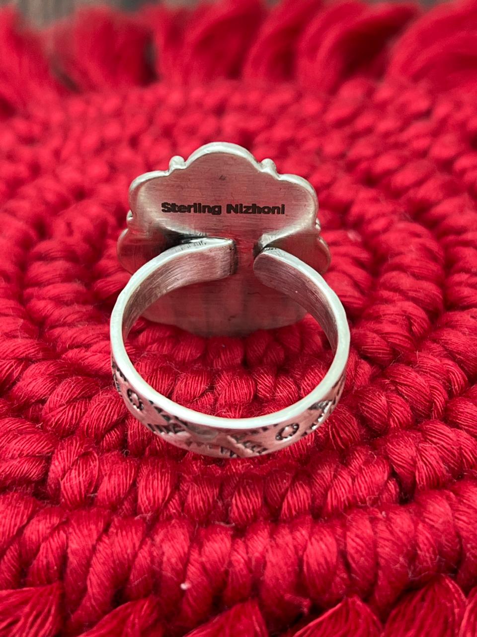 Handmade Sterling Silver Cotton Candy Adjustable Ring "Signed Nizhoni"