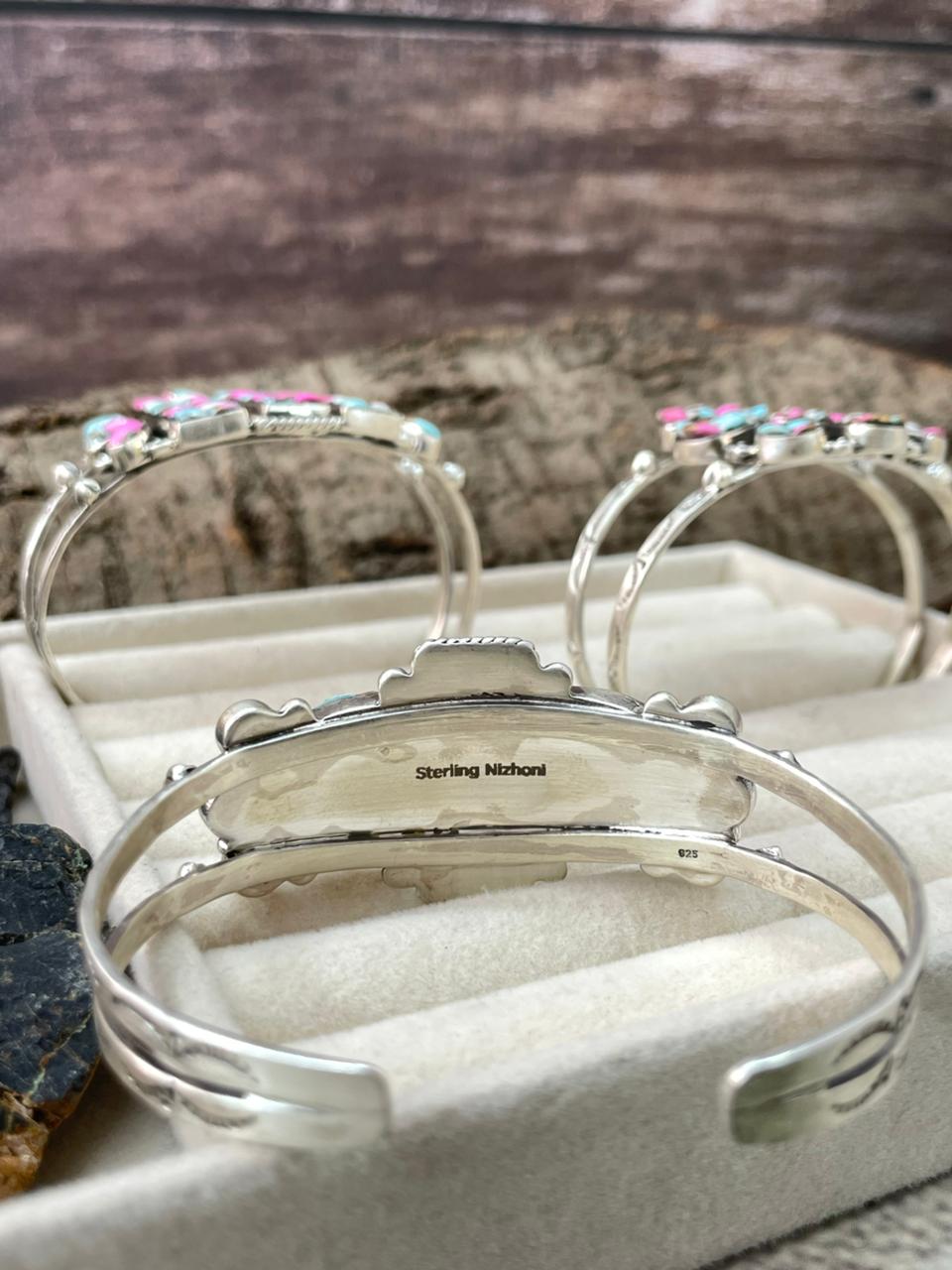 Handmade Sterling Silver Cotton Candy Cuff Bracelet "Signed Nizhoni"