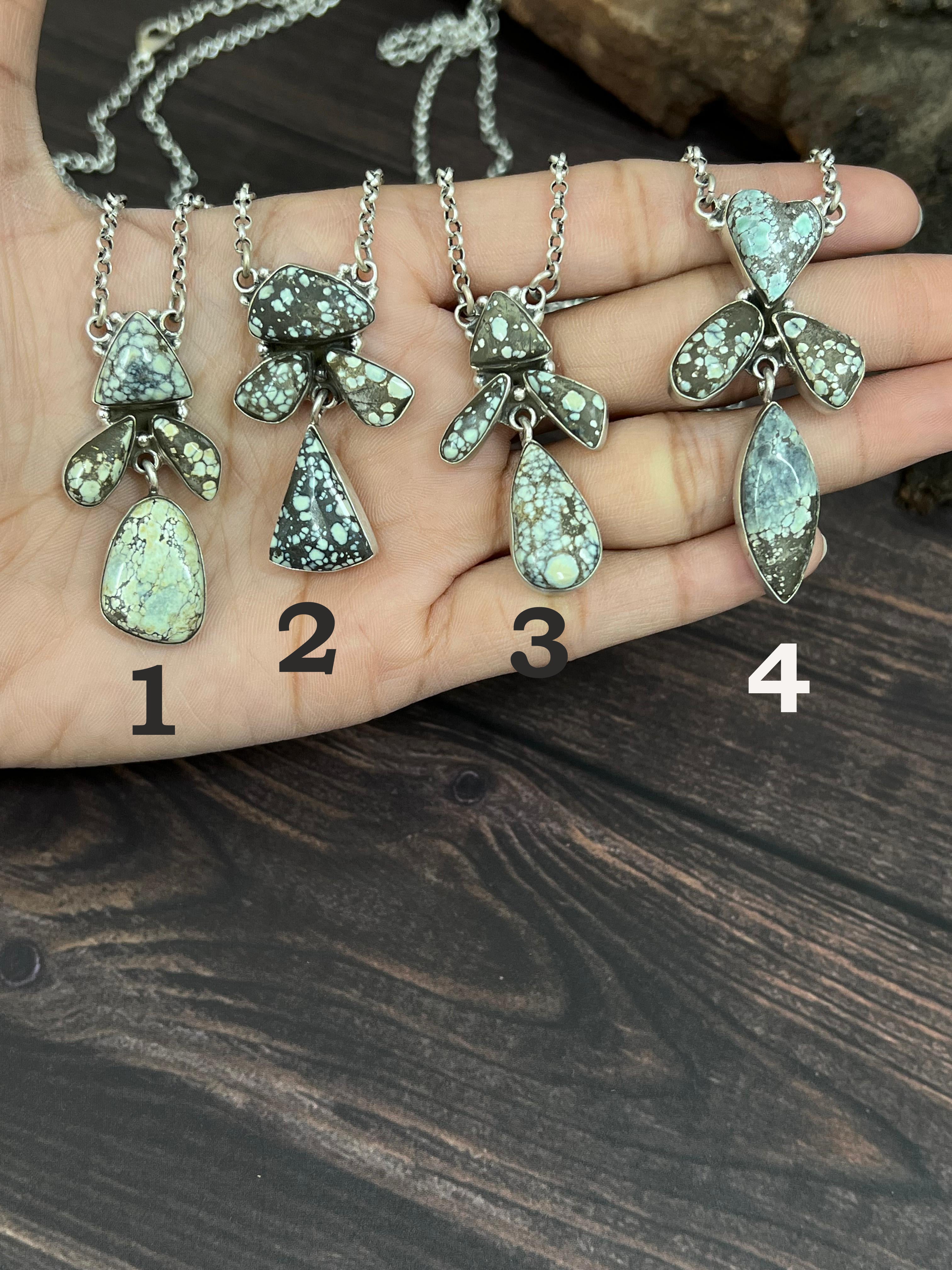 Handmade Sterling Silver Starfox Variscite Necklace Signed Nizhoni