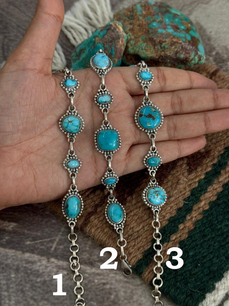 Handmade Sterling Silver Sierra Bella Chain Bracelet "Signed Nizhoni"