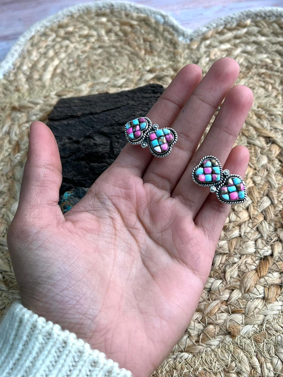 Handmade Sterling Silver Cotton Candy Cuff Bracelet "Signed Nizhoni"