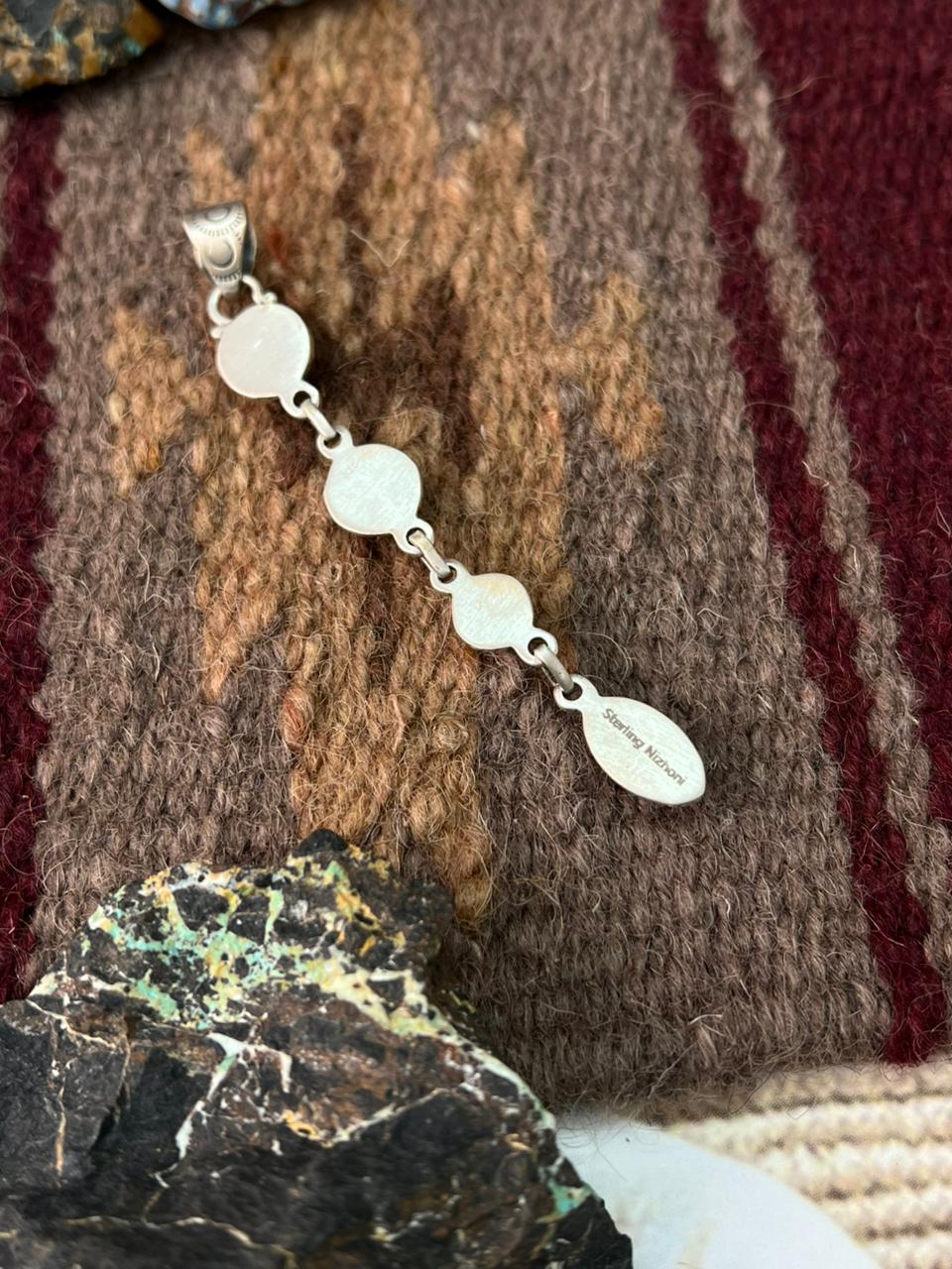 Handmade Sterling Silver Palomino Turquoise Pendant "Signed Nizhoni"