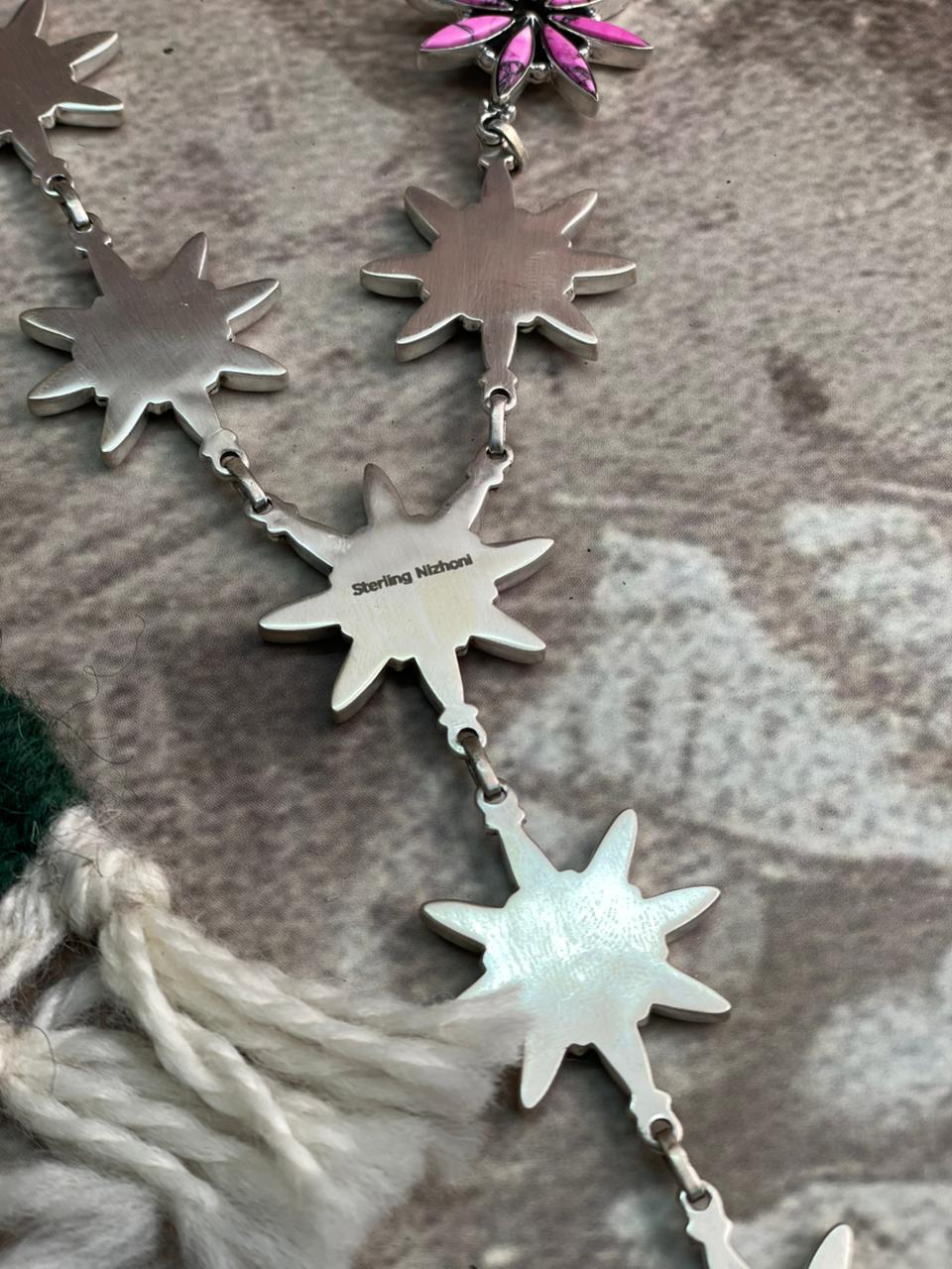 Handmade Sterling Silver Cherry Blossom Star Necklace "Signed Nizhoni"