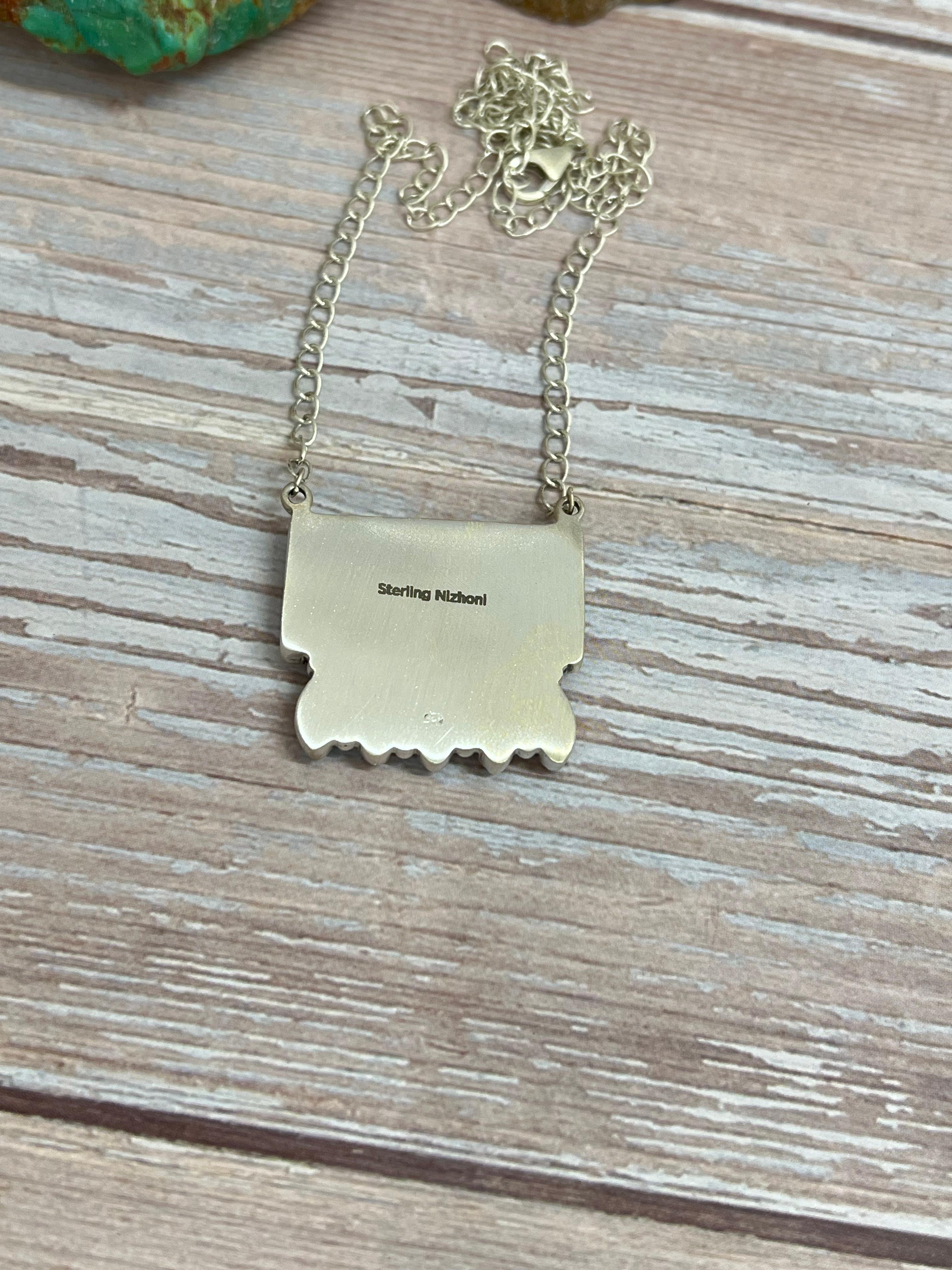 Handmade Sterling Silver Dahlia Rose Necklace with Signed Nizhoni (4)