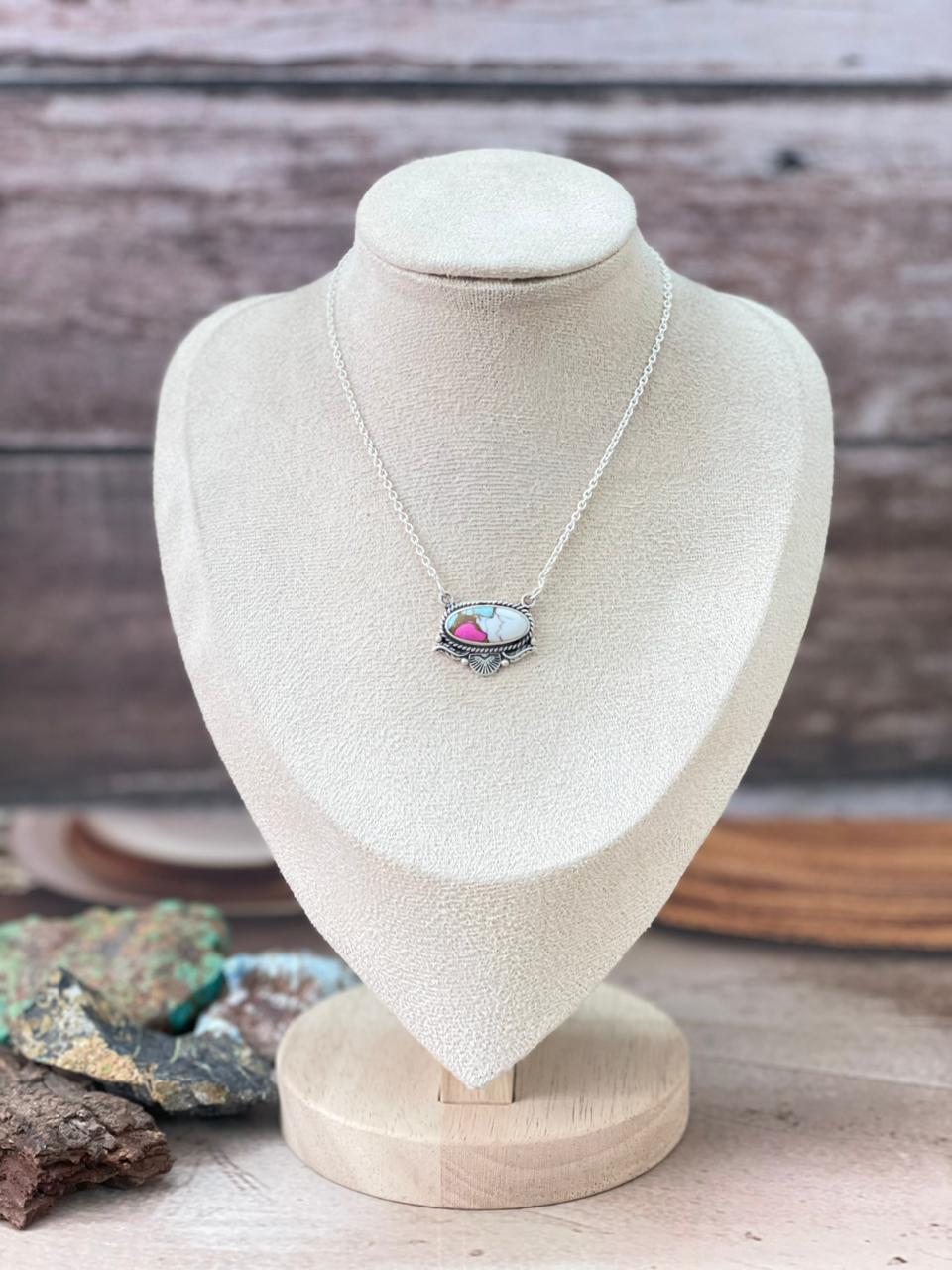 Handmade Sterling Silver Cotton Candy Necklace "Signed Nizhoni"