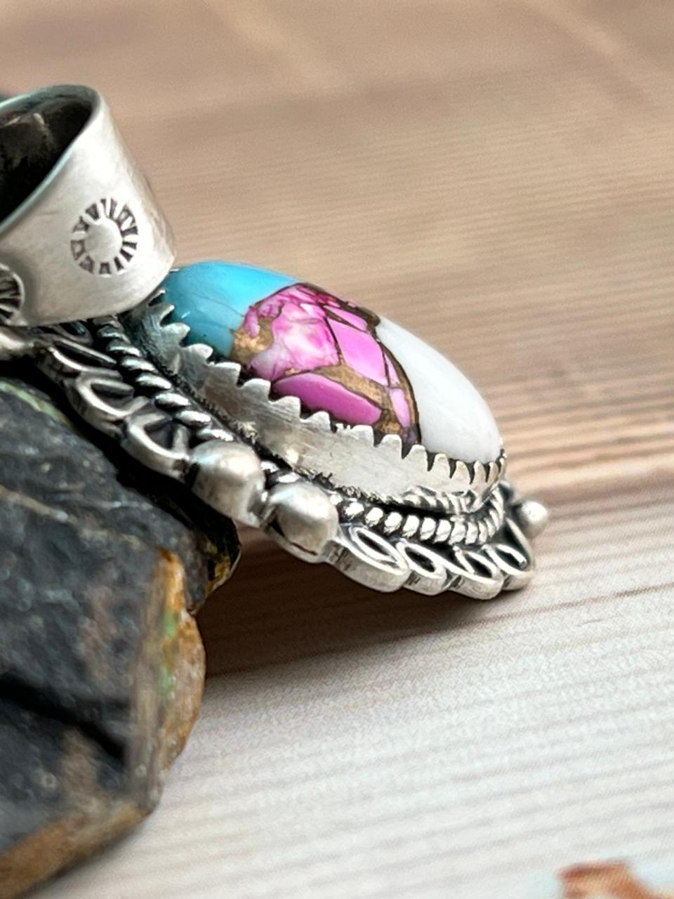 Handmade Sterling Silver Cotton Candy Pendant "Signed Nizhoni"