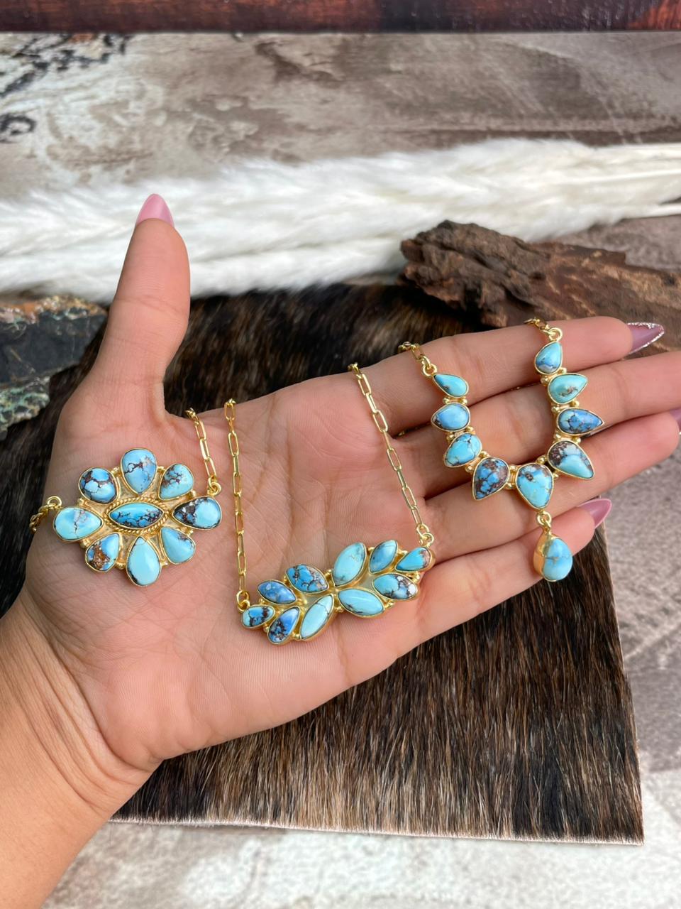 “The Golden Collection” Handmade Natural Golden Hills Turquoise Necklace