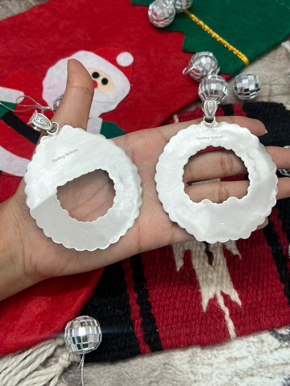 "Christmas Collection" Handmade Sterling Silver Kingman Turquoise Pendant " Signed Nizhoni"