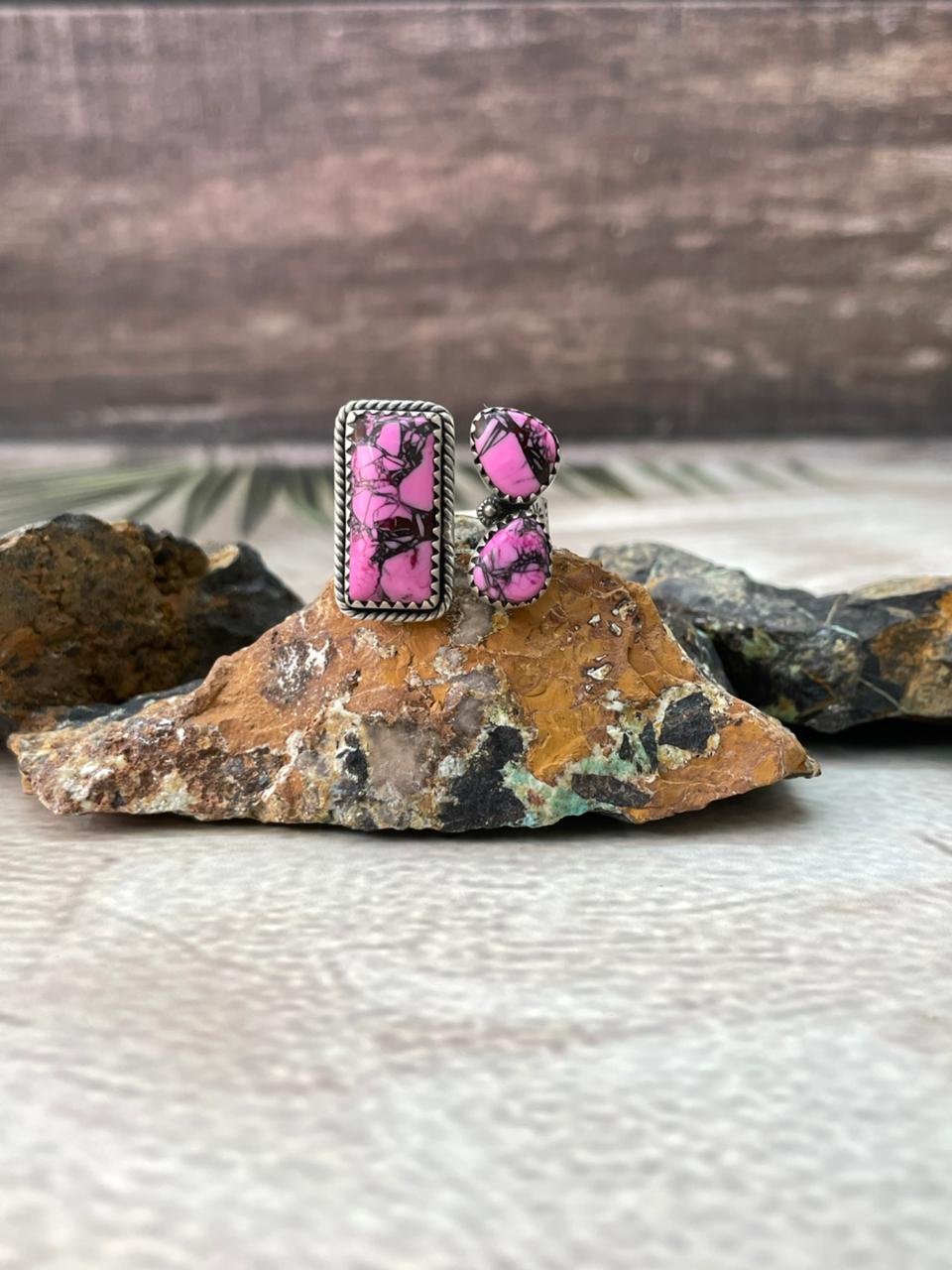 Handmade Sterling Silver Cherry Blossom Adjustable Ring "Signed Nizhoni"