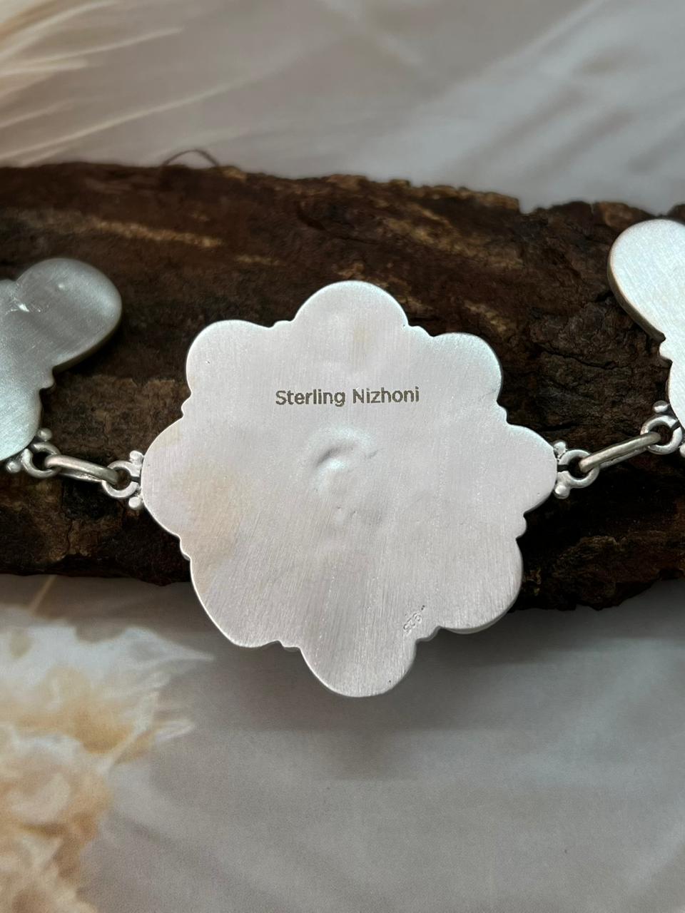 Handmade Sterling Silver Sonoran Mountain Turquoise Necklace "Signed Nizhoni"