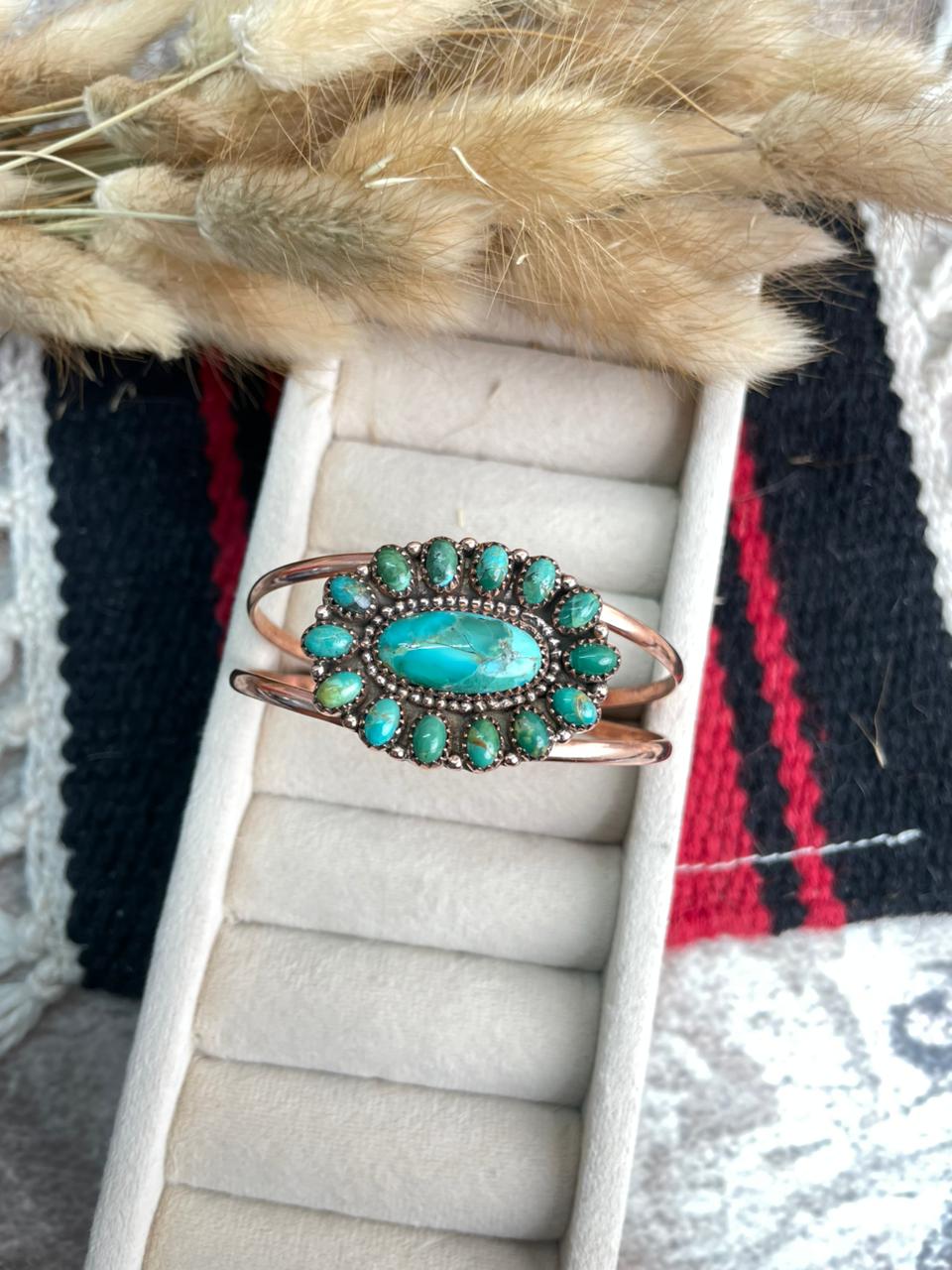 Handmade Copper Collection: Kingman Turquoise Cuff Bracelet