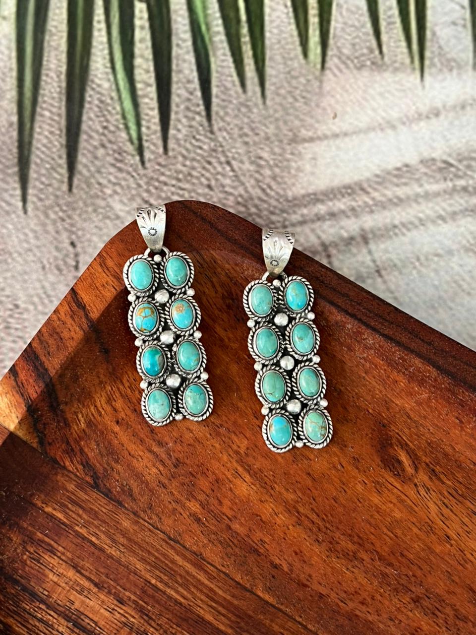 Handmade Sterling Silver Kingman Turquoise Pendant "Signed Nizhoni"