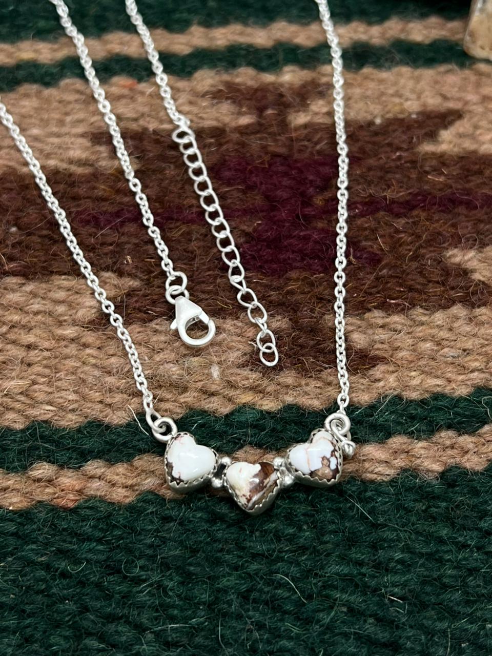 Handmade Sterling Silver Wild Horse Magnesite Necklace "Signed Nizhoni"