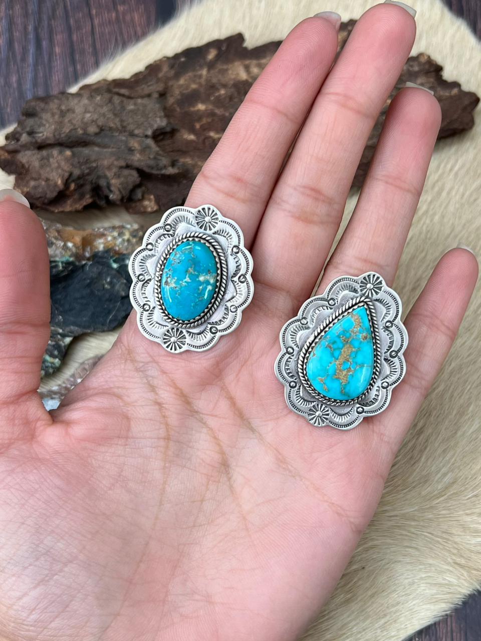 Handmade Sterling Silver White Water Adjustable Ring "Signed Nizhoni"