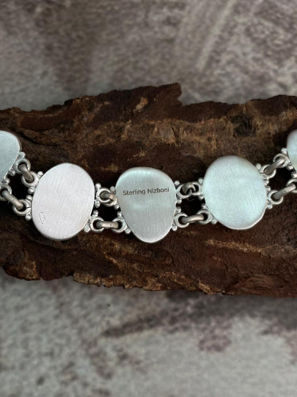 Handmade Sterling Silver Multi Stone Choker Necklace "Signed Nizhoni"