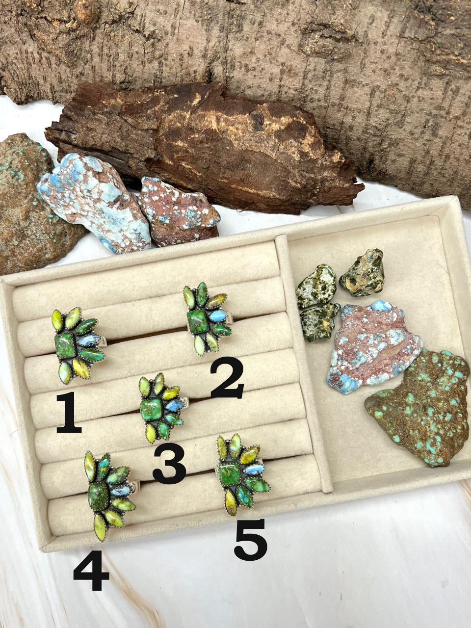 Handmade Sterling Silver Palomino with Golden Hills Turquoise Adjustable Ring " Signed Nizhoni"