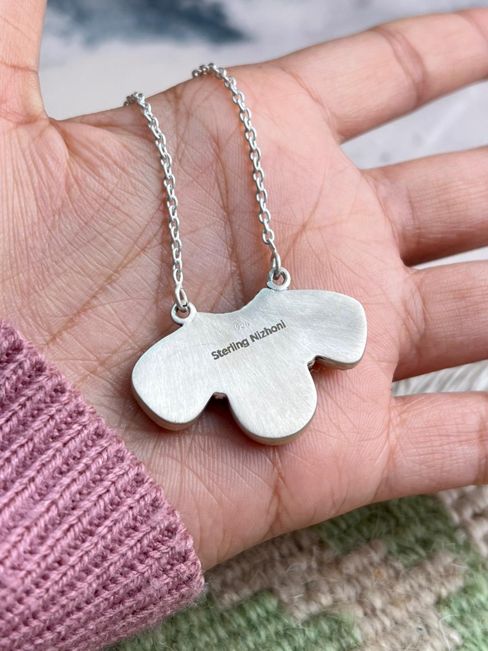 Handmade Sterling Silver Cotton Candy Necklace "Signed Nizhoni"