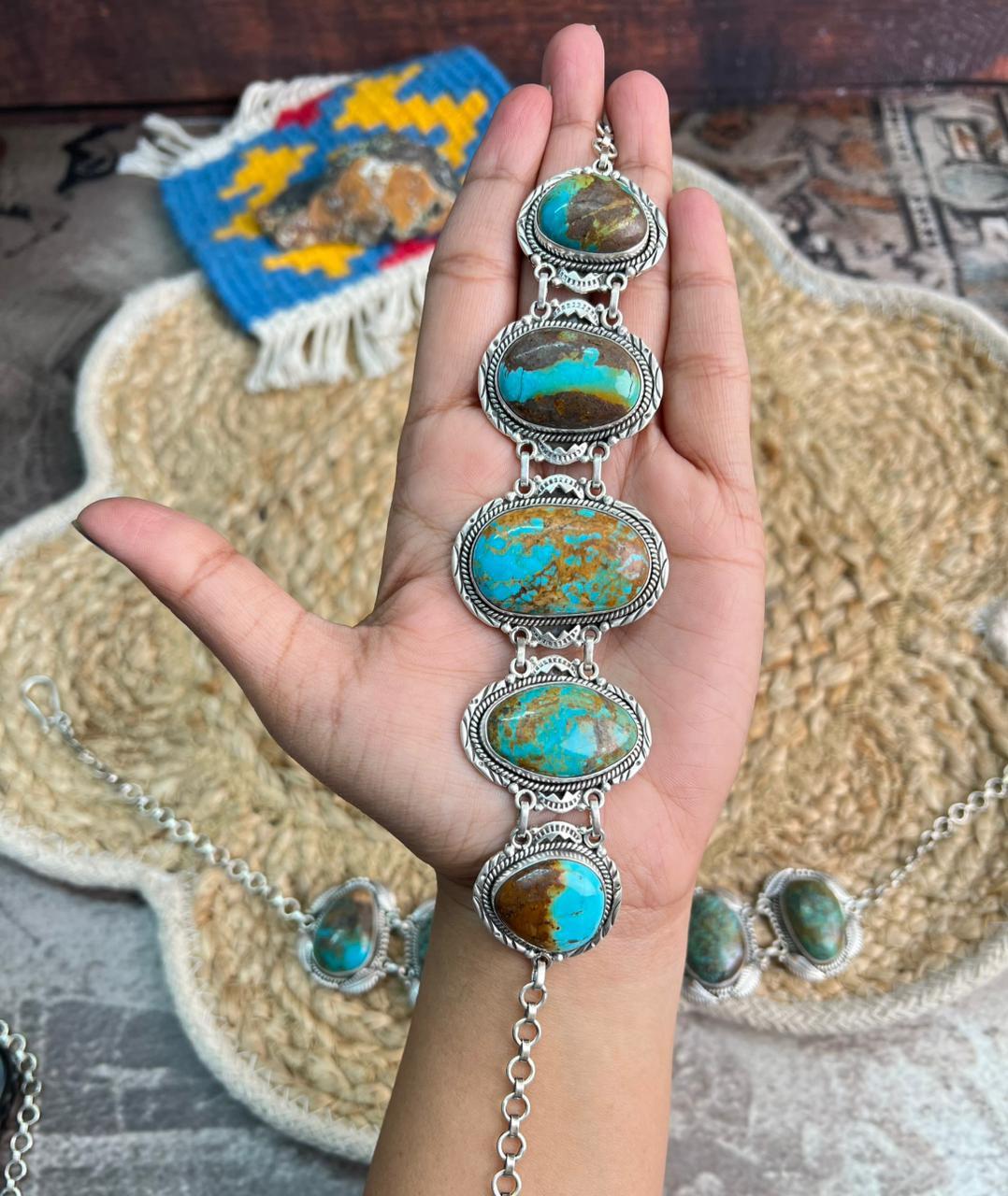 Handmade Sterling Silver Royston Turquoise Necklace "Signed Nizhoni"