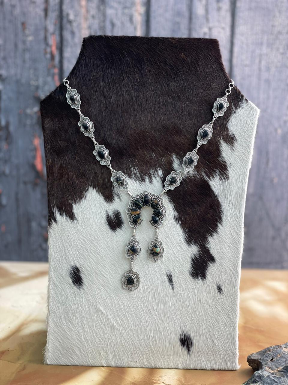 Handmade Sterling Silver Multi Stones Necklace "Signed Nizhoni"