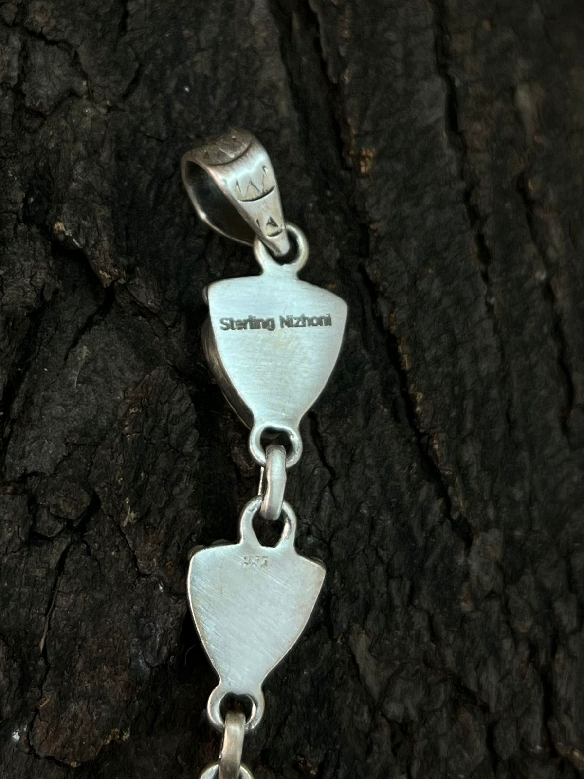 Handmade Sterling Silver Palomino Turquoise Pendant "Signed Nizhoni"