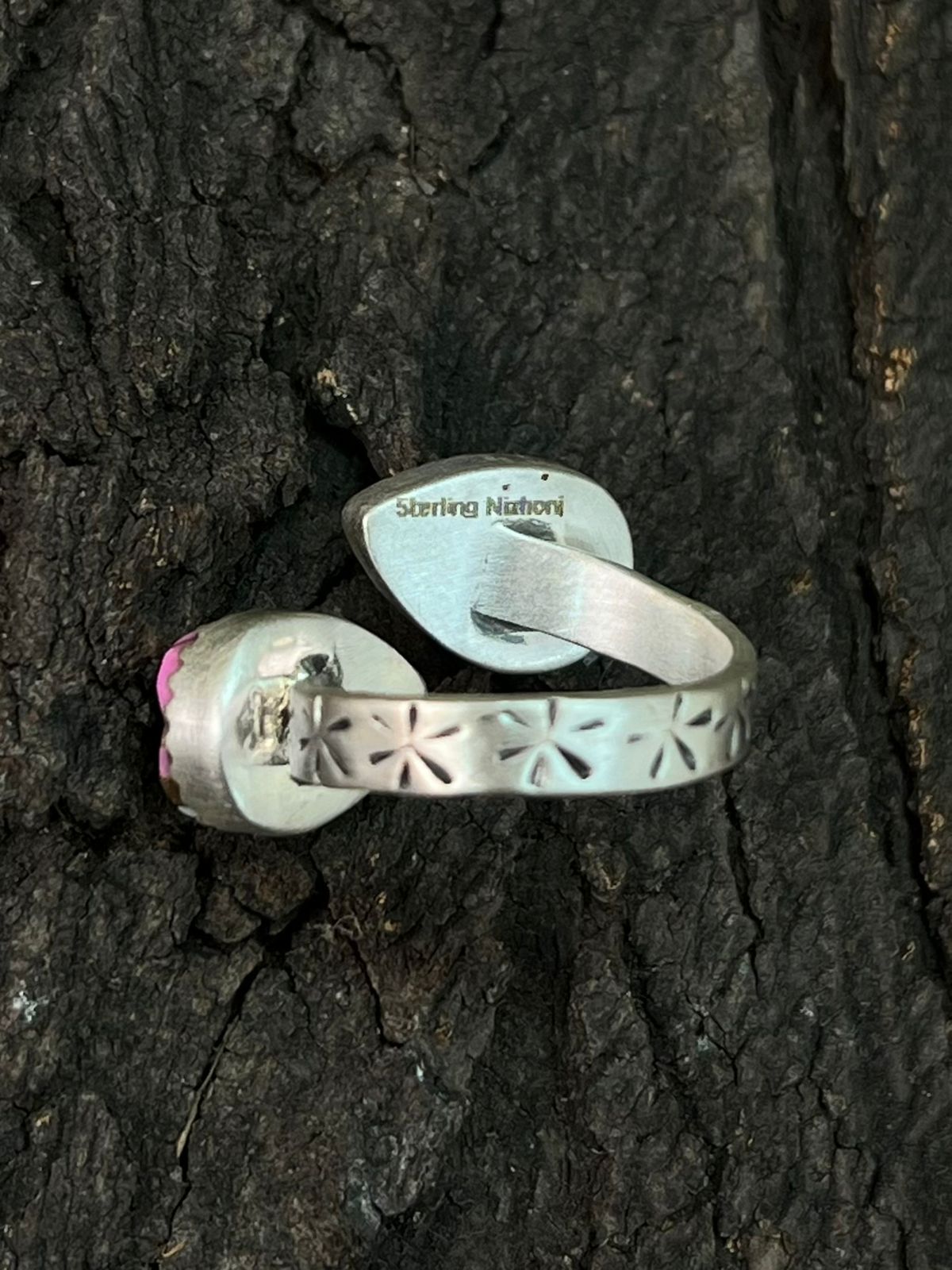 Handmade Sterling Silver Cotton Candy Adjustable Ring "Signed Nizhoni"