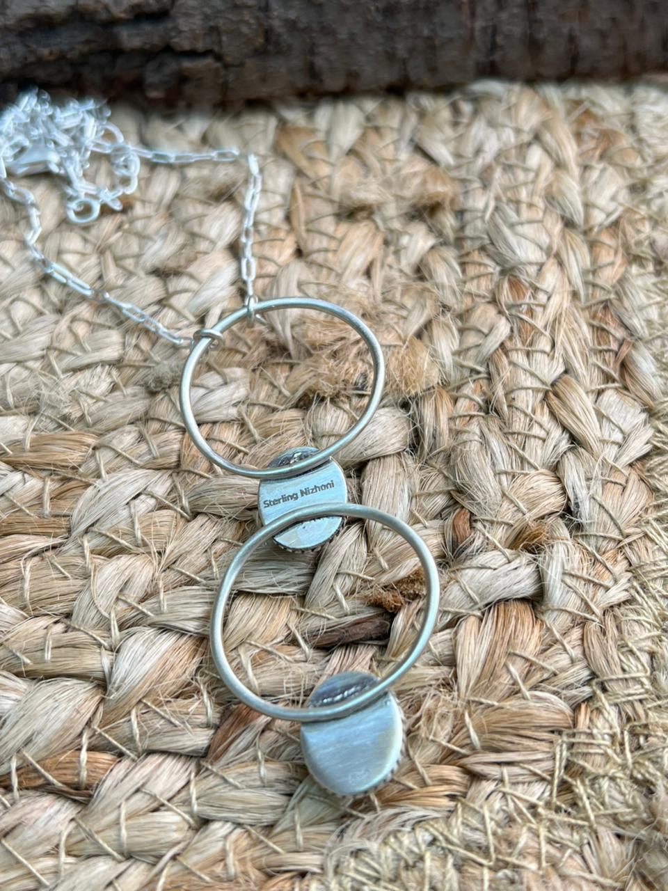 Handmade Sterling Silver Kingman Turquoise Necklace "Signed Nizhoni"