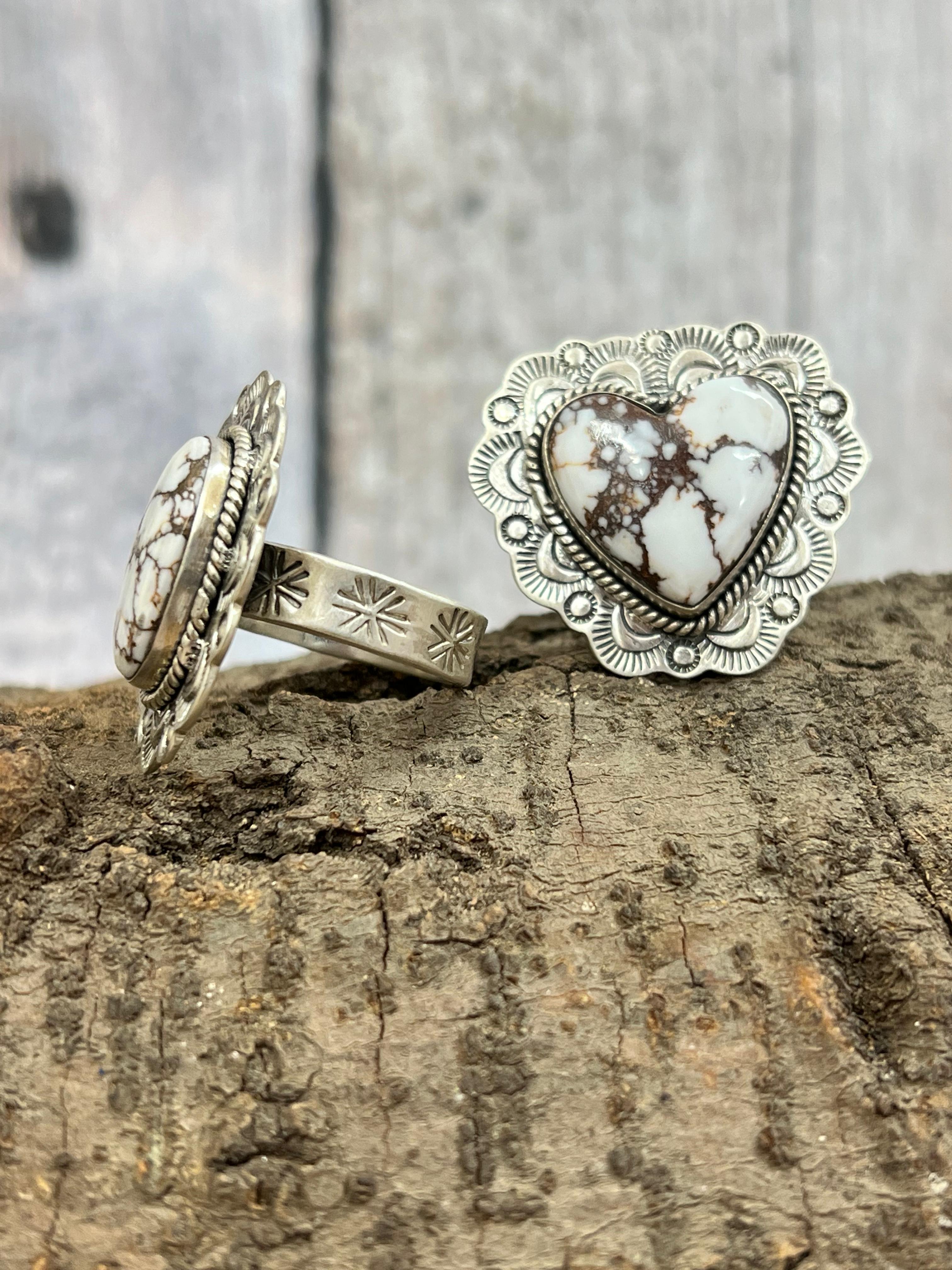 Handmade Sterling Silver Wild Horse Adjustable Rings with Signed Nizhoni