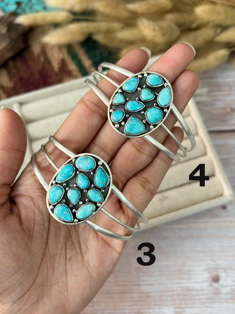 Handmade Sterling Silver White Water Turquoise Cuff Bracelet "Signed Nizhoni"