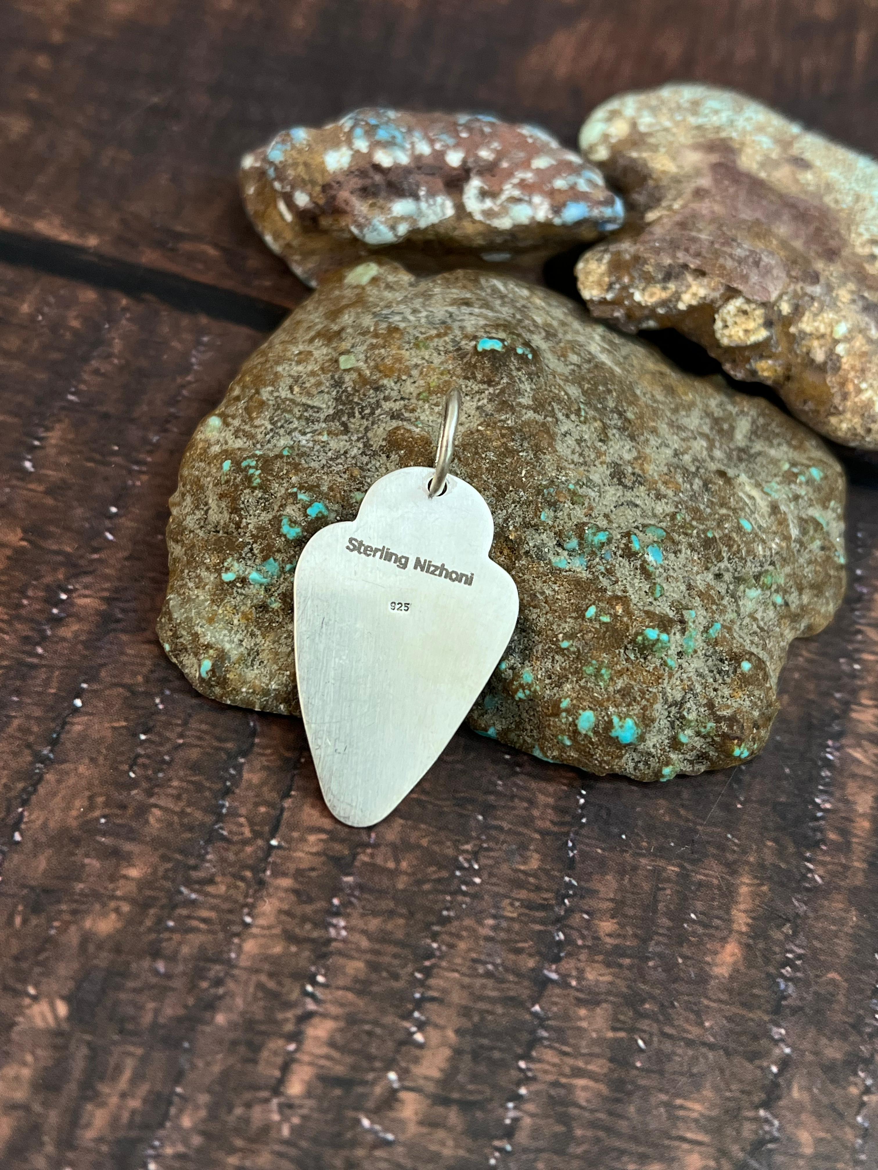 Handmade Sterling Silver Pendant with Signed Nizhoni