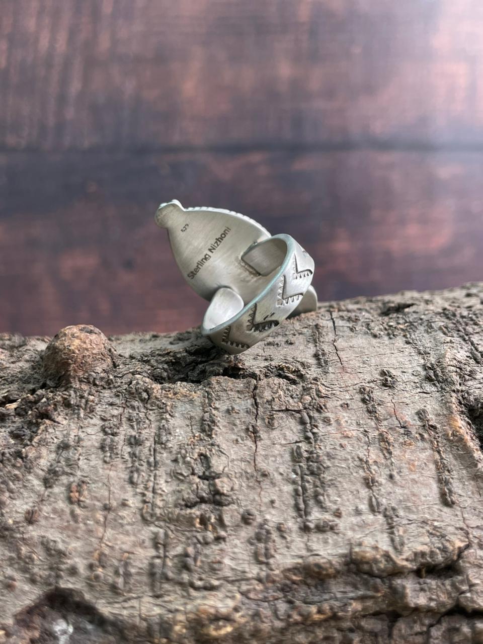 Handmade Sterling Silver Cotton Candy Adjustable Ring "Signed Nizhoni"