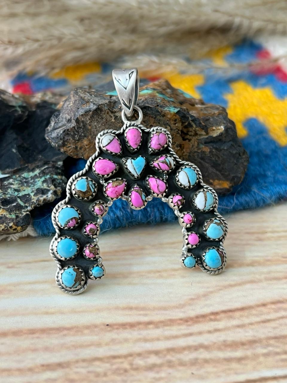 Handmade Sterling Silver Cotton Candy Pendant "Signed Nizhoni"