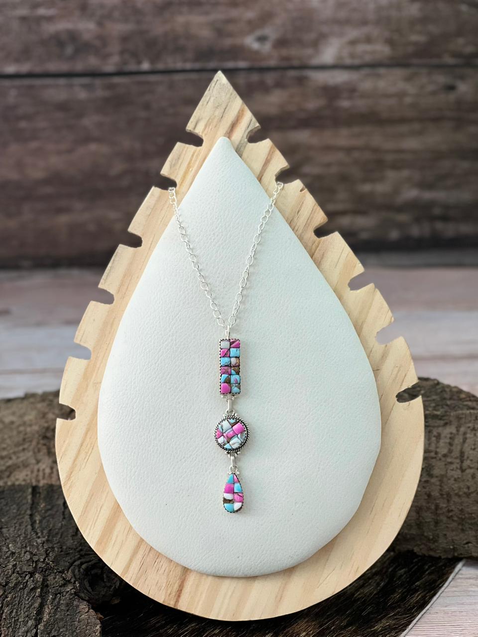 Handmade Sterling Silver Cotton Candy Necklace "Signed Nizhoni"