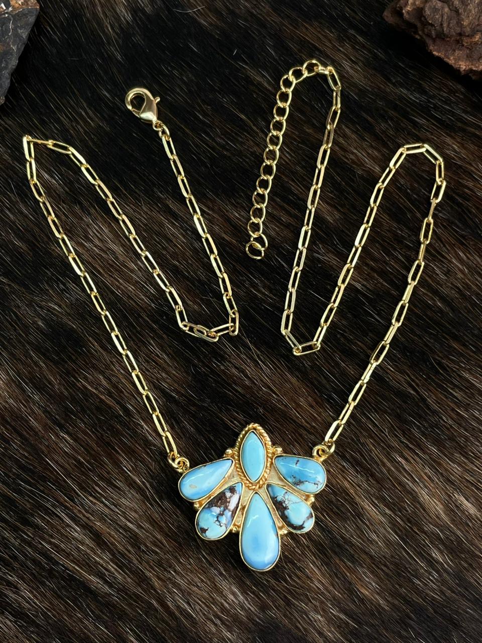 “The Golden Collection” Handmade Natural Golden Hills Turquoise Necklace