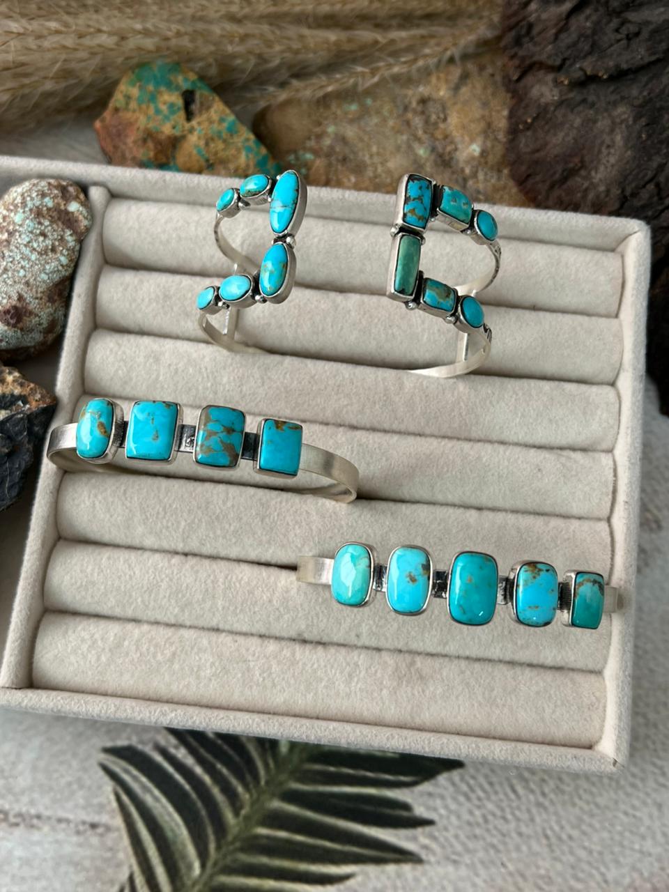 Handmade Sterling Silver Santa Maria Turquoise Bracelet "Signed Nizhoni"