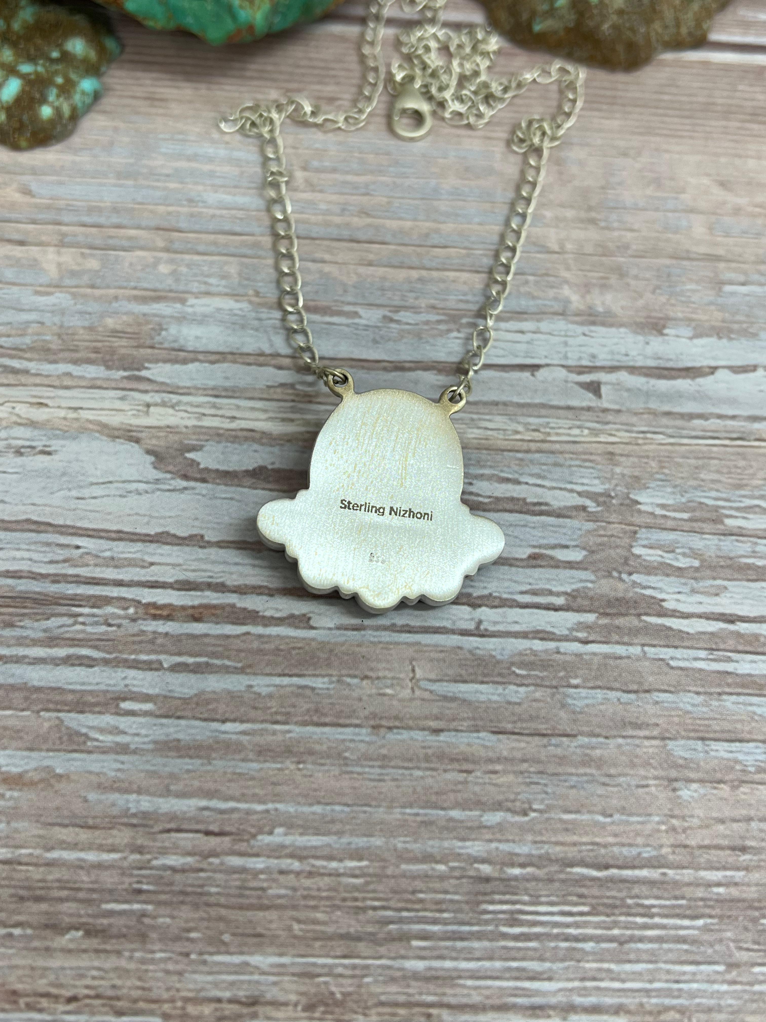 Handmade Sterling Silver Dahlia Rose Necklace with Signed Nizhoni (3)