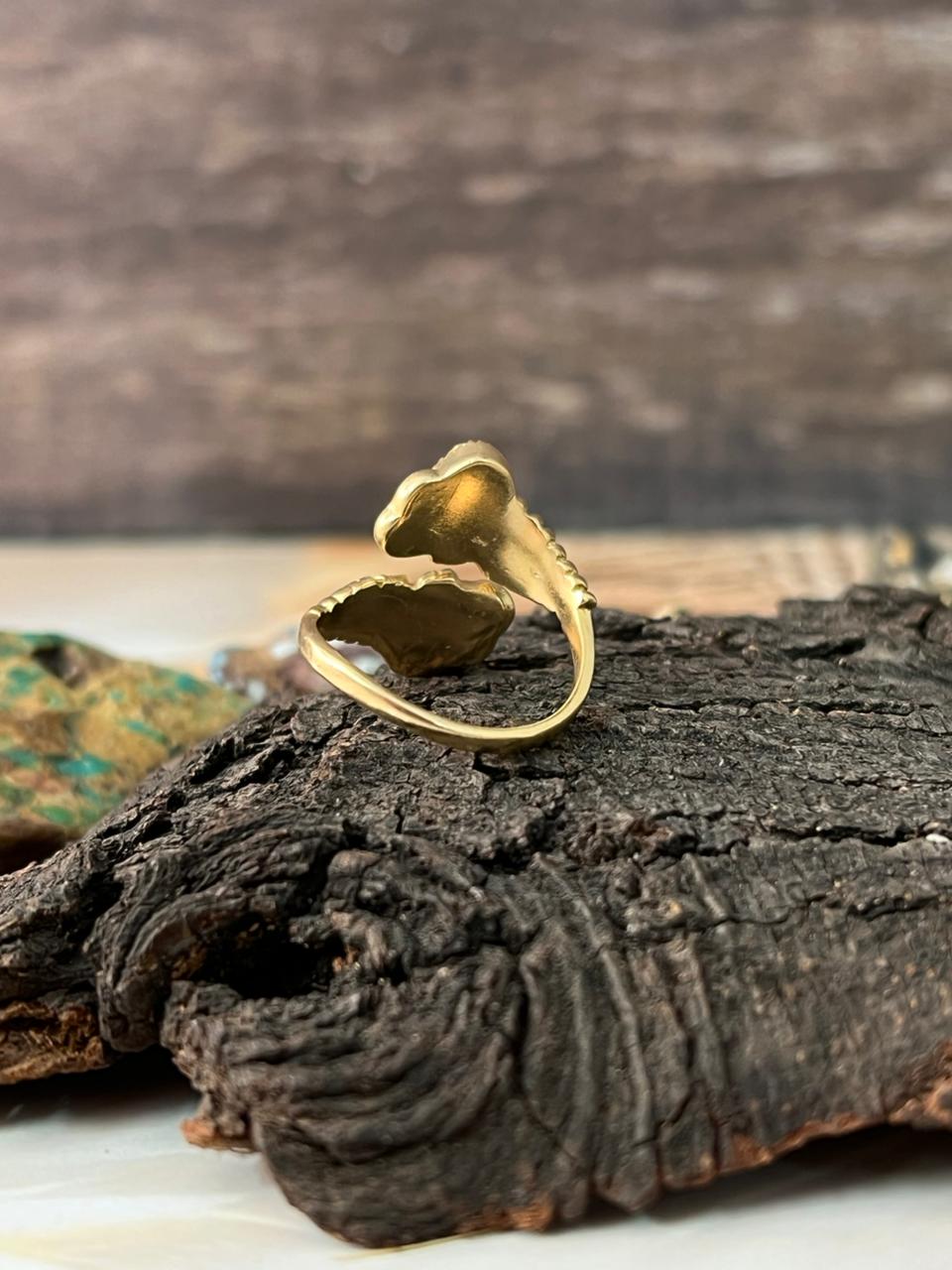 The Golden Collection: Handmade Kingman Turquoise Gold Adjustable Ring