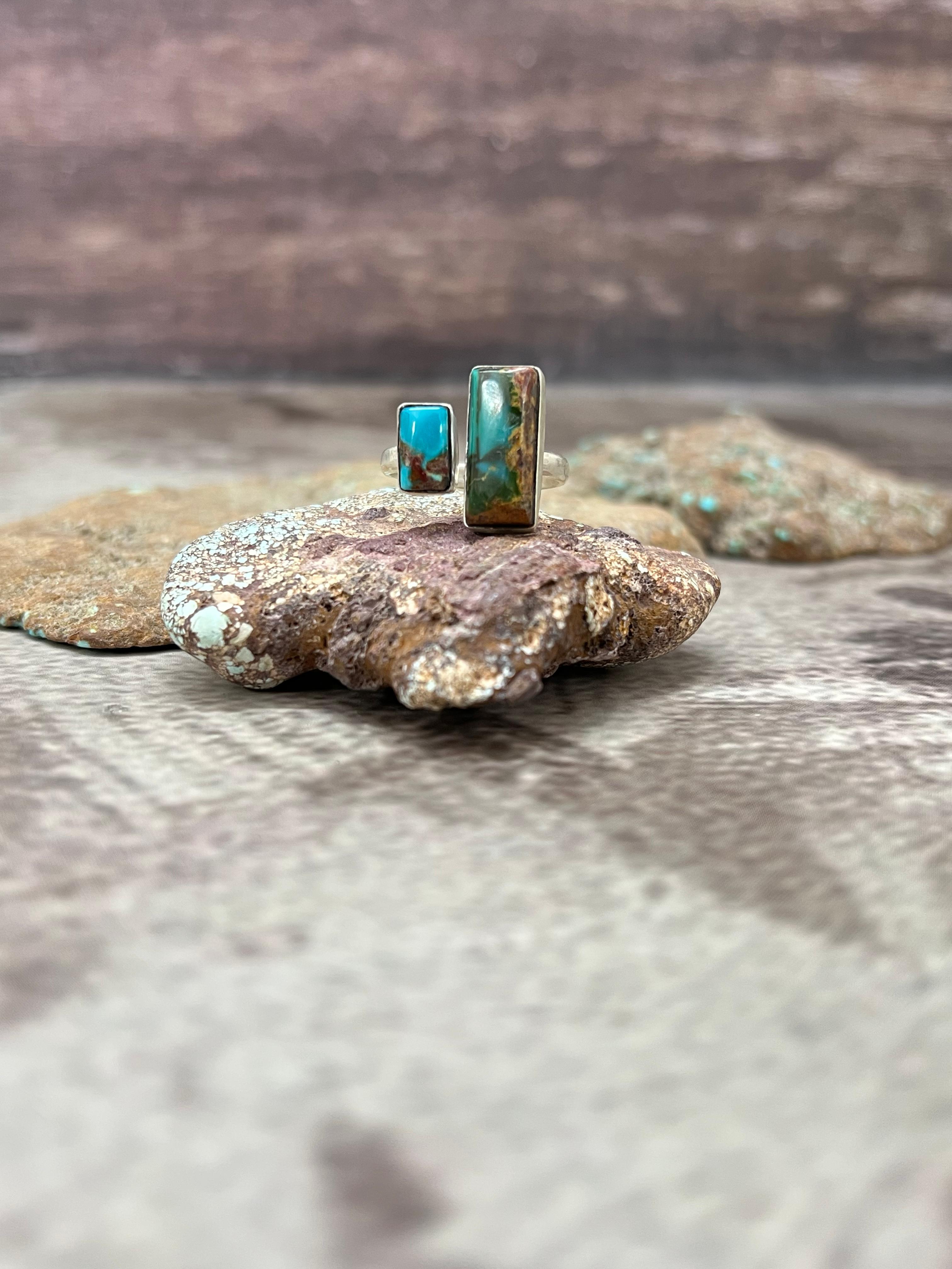 Handmade Sterling Silver Hardy Pit Adjustable Ring with Signed Nizhoni