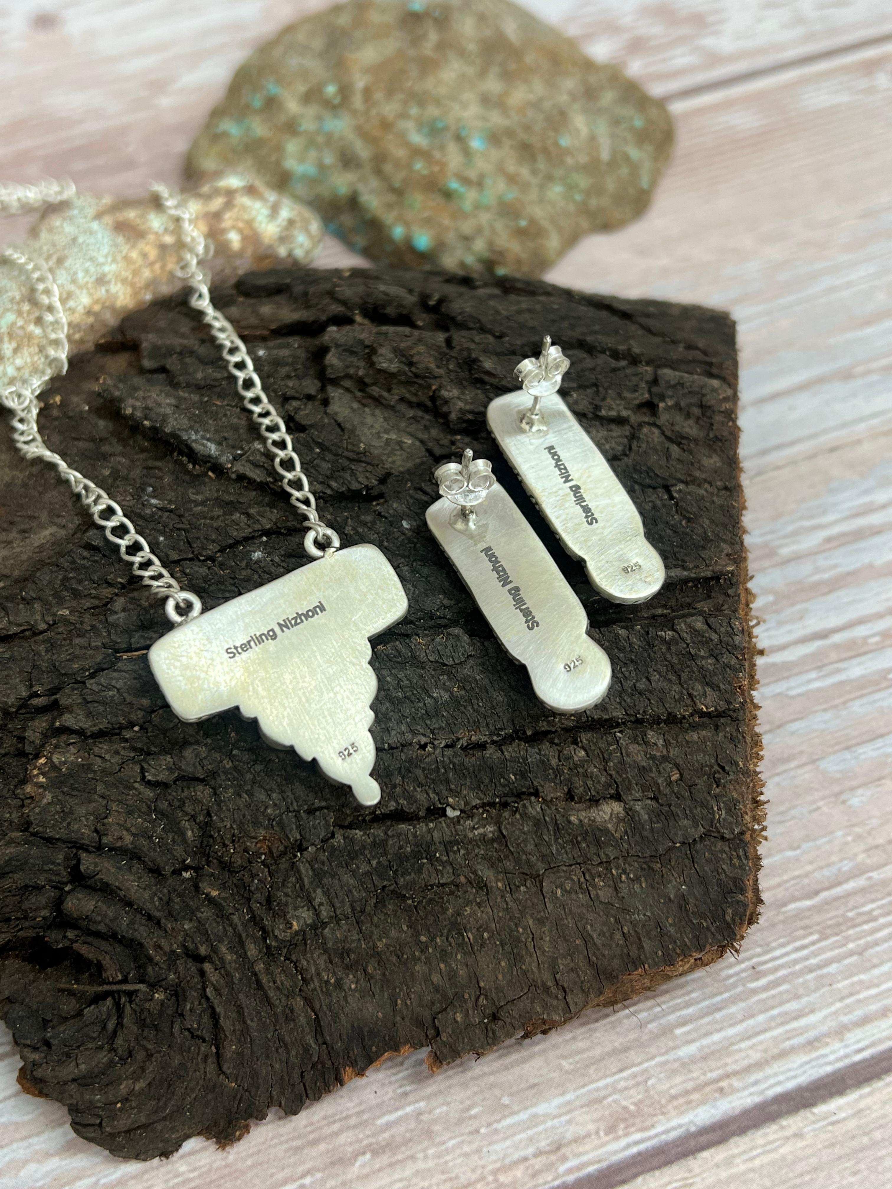 "Halloween Collection" Handmade Sterling Silver Black Onyx, Bumblebee Necklace with Signed Nizhoni