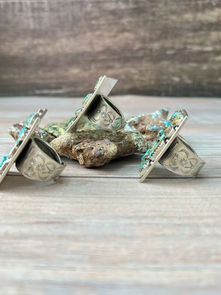 Handmade Sterling Silver Multi Stones Adjustable Ring "Signed Nizhoni"