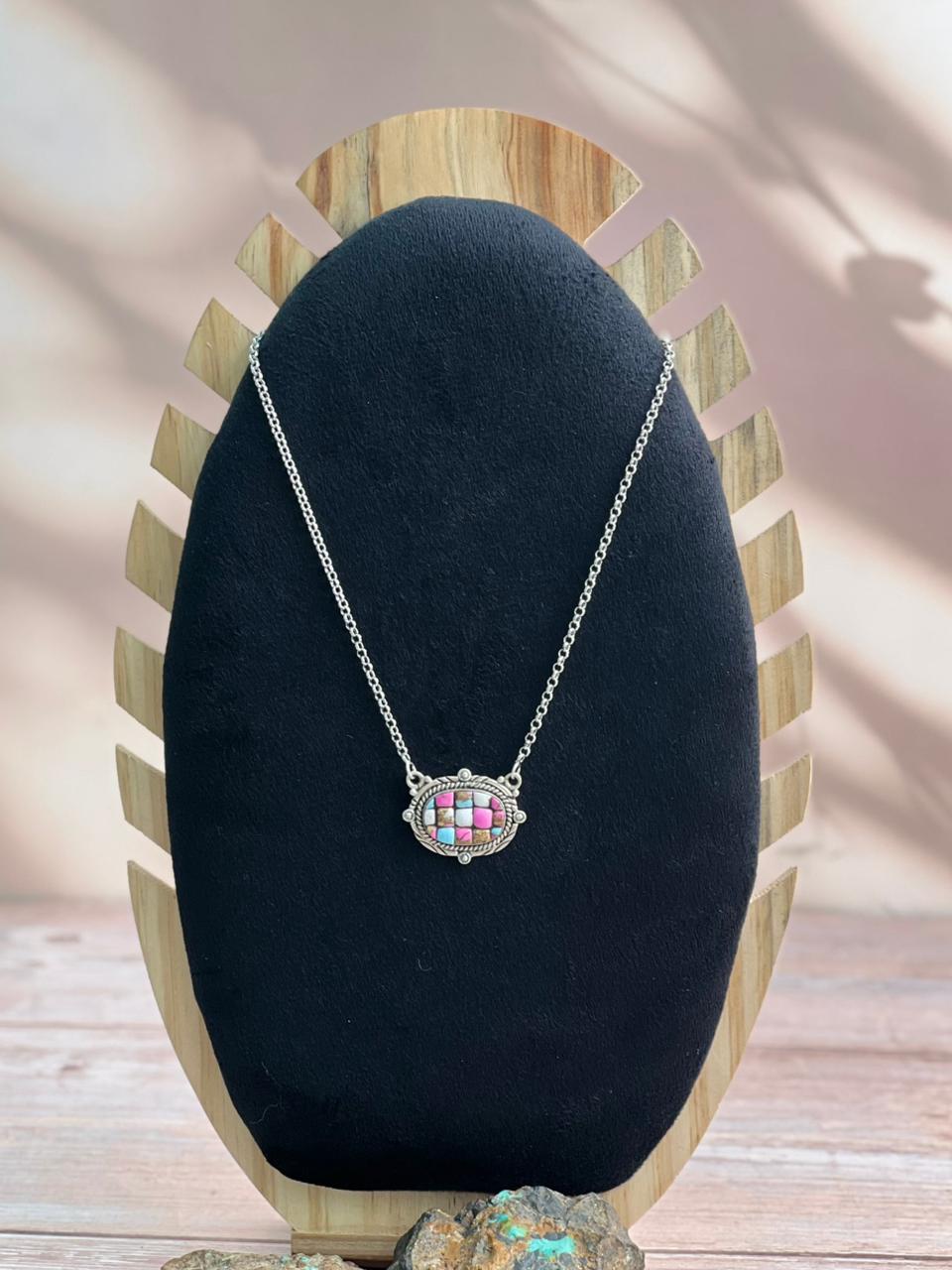 Handmade Sterling Silver Cotton Candy Necklace "Signed Nizhoni"